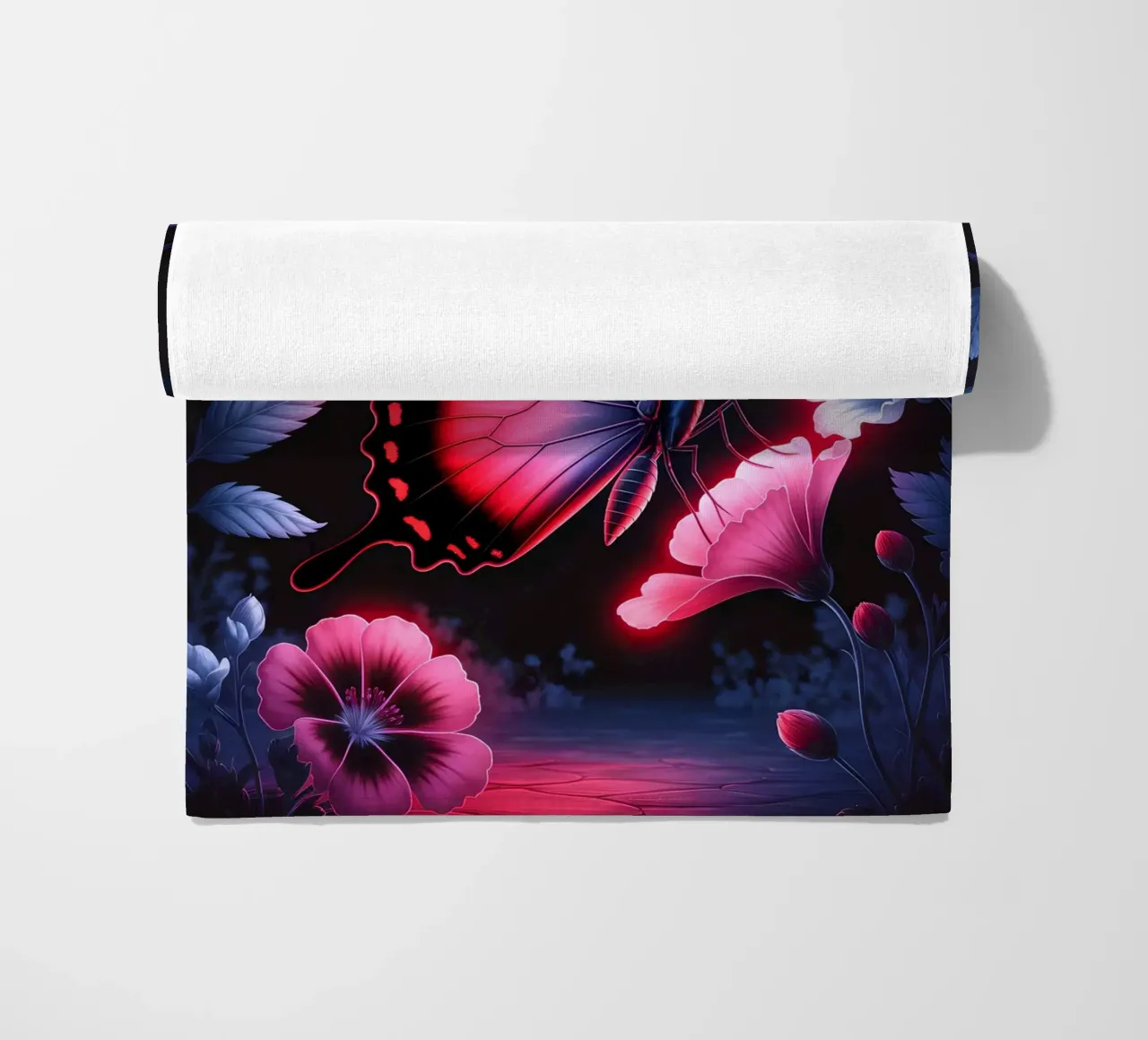 Midnight Bloom: Glowing Butterfly telo mare da IMAGINE ART