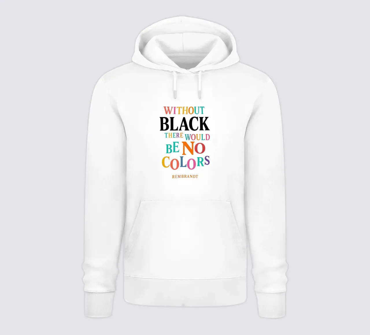 WITHOUT BLACK, THERE WOULD BE NO COLORS (Rembrandt) felpa con cappuccio da Vintage Van Gogh