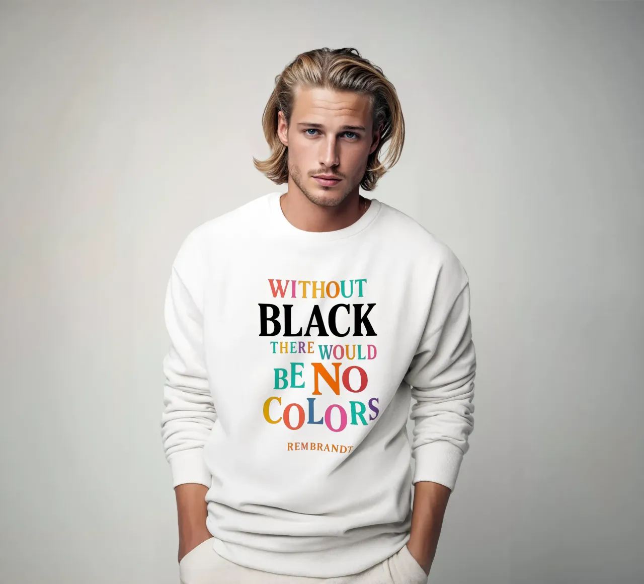 WITHOUT BLACK, THERE WOULD BE NO COLORS (Rembrandt) felpa da Vintage Van Gogh