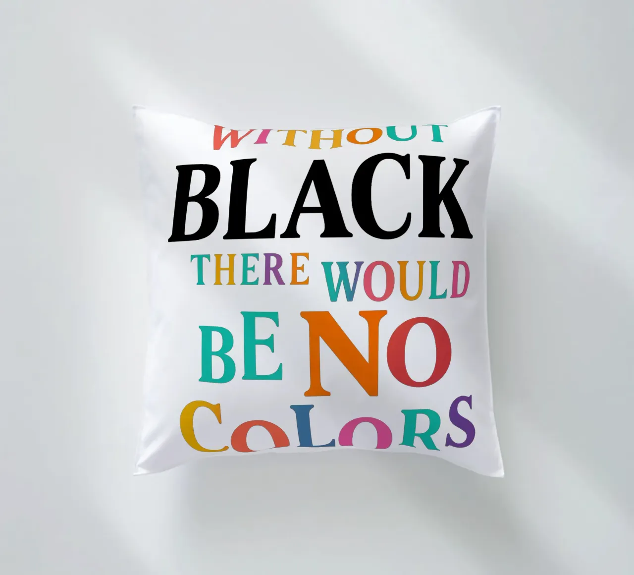 WITHOUT BLACK, THERE WOULD BE NO COLORS (Rembrandt) cuscino da Vintage Van Gogh