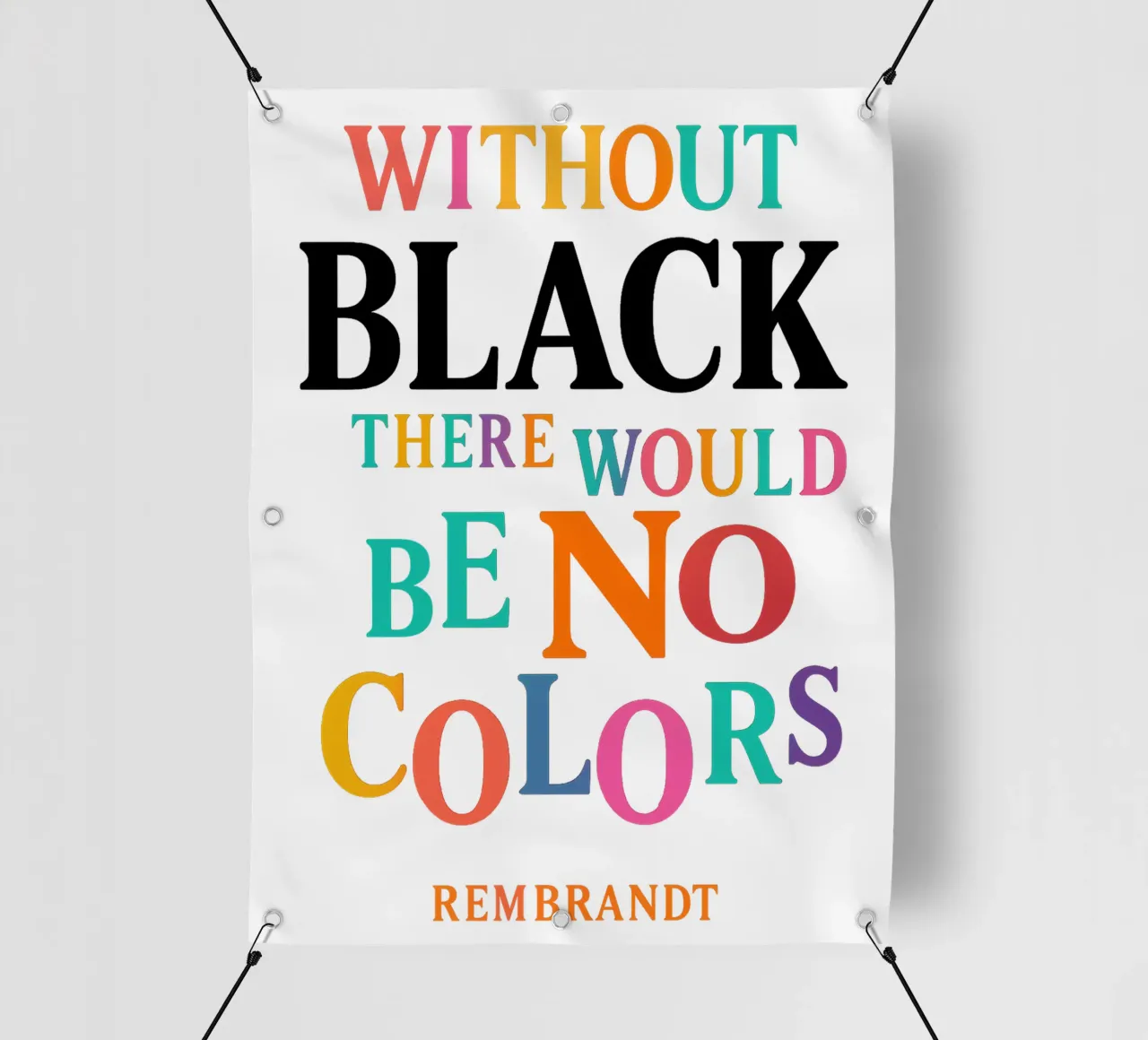 WITHOUT BLACK, THERE WOULD BE NO COLORS (Rembrandt) telo in pvc da Vintage Van Gogh