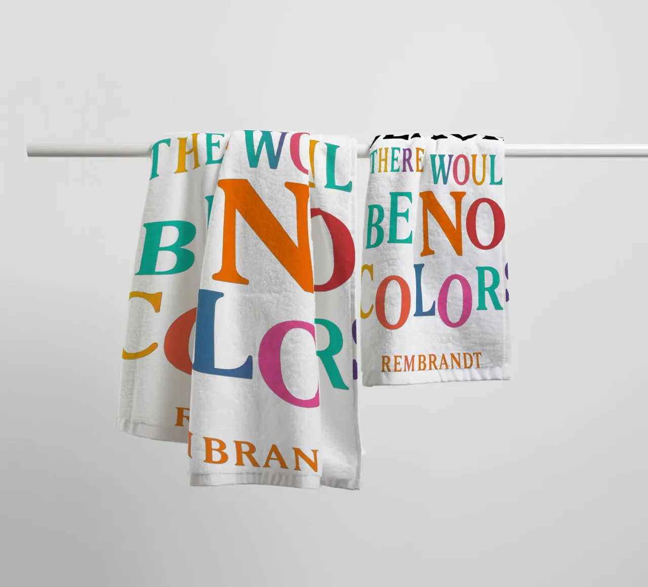WITHOUT BLACK, THERE WOULD BE NO COLORS (Rembrandt) asciugamano da bagno da Vintage Van Gogh