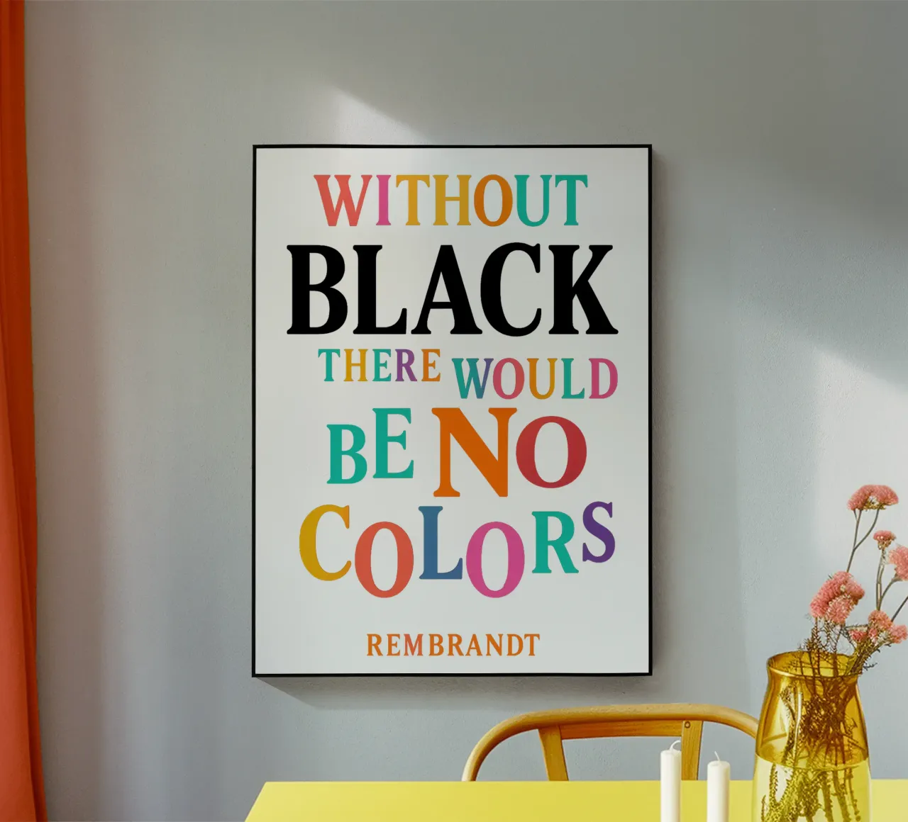 WITHOUT BLACK, THERE WOULD BE NO COLORS (Rembrandt) plexiglass da Vintage Van Gogh