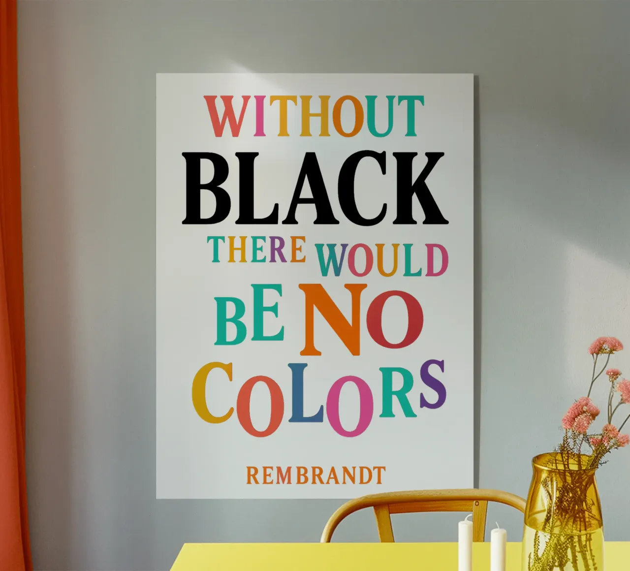 WITHOUT BLACK, THERE WOULD BE NO COLORS (Rembrandt) plexiglass da Vintage Van Gogh