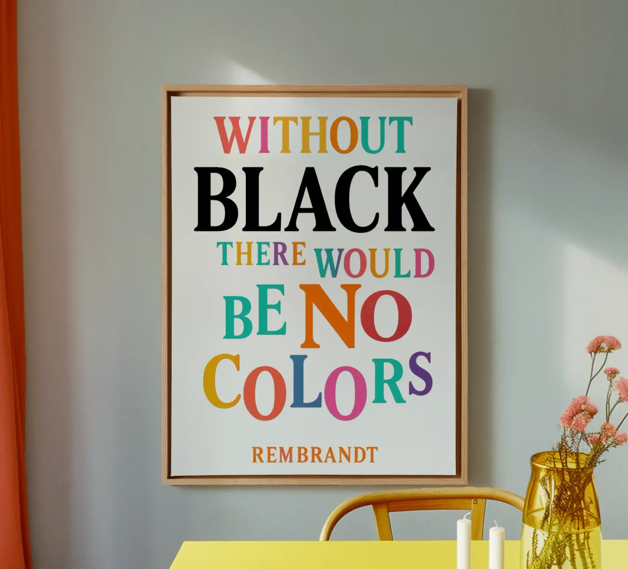 WITHOUT BLACK, THERE WOULD BE NO COLORS (Rembrandt) canvas by Vintage Van Gogh