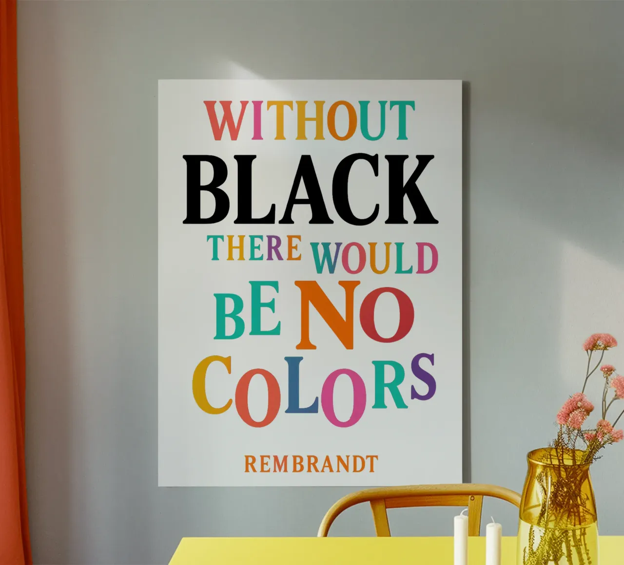 WITHOUT BLACK, THERE WOULD BE NO COLORS (Rembrandt) canvas by Vintage Van Gogh