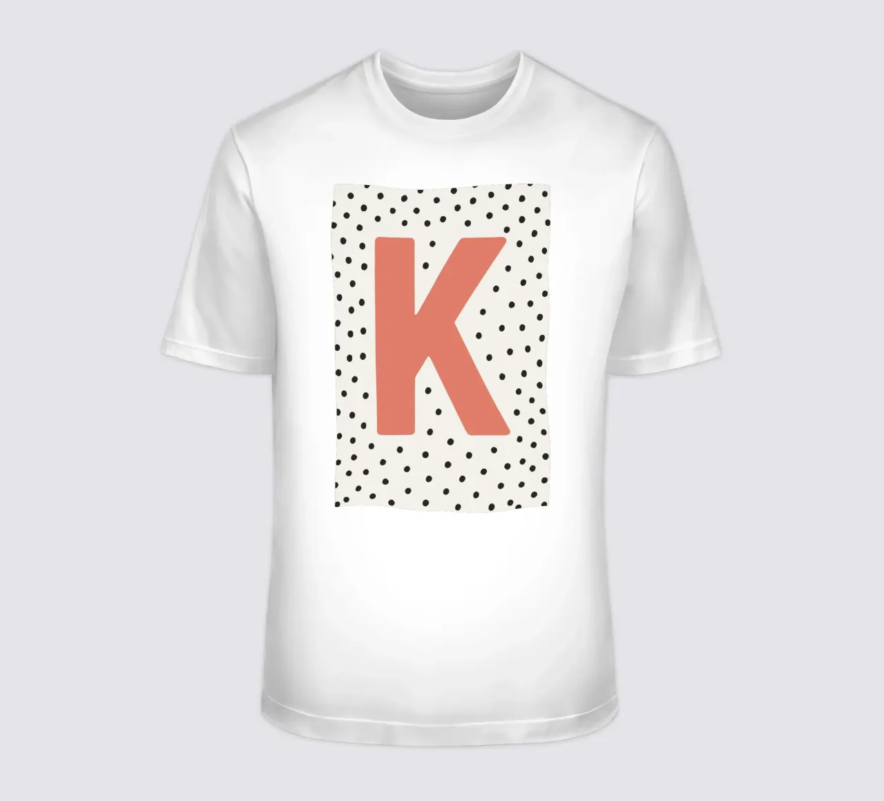 Initial K on dot pattern - Scandinavian style t-shirt by KidzStudio
