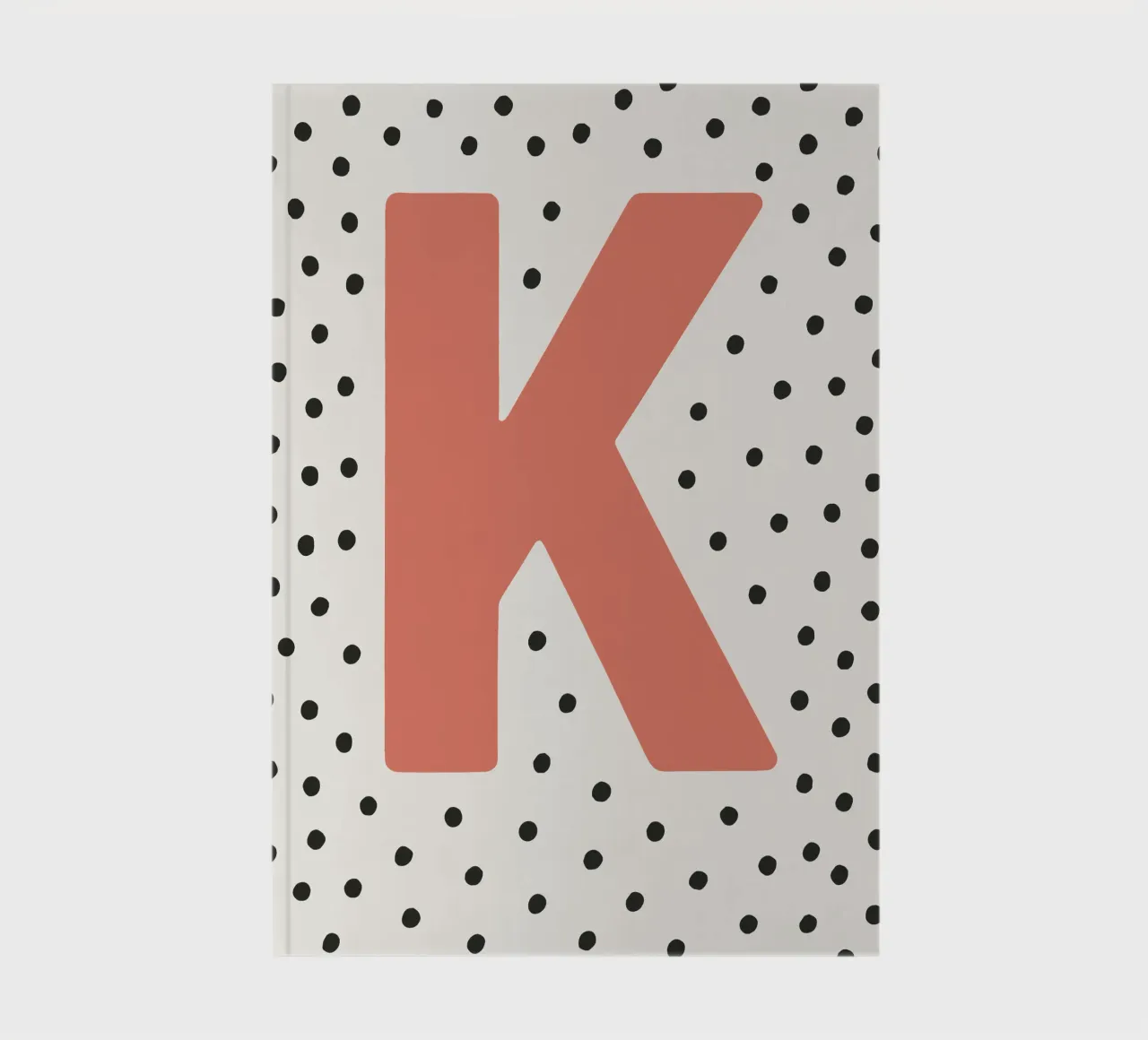 Initial K on dot pattern - Scandinavian style notebook by KidzStudio