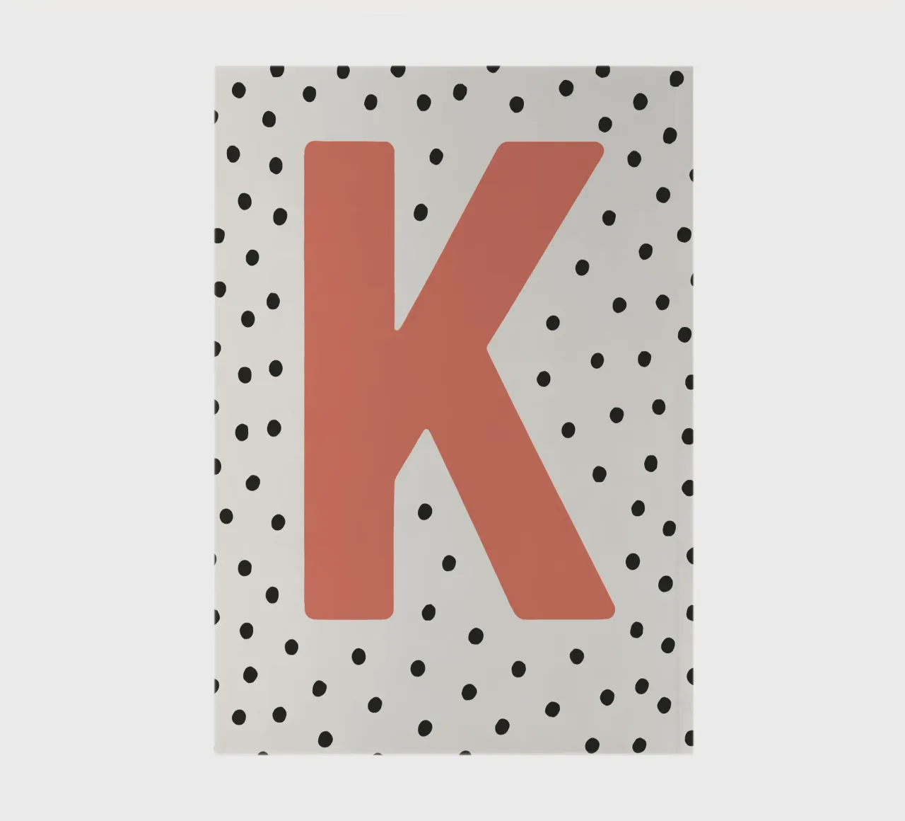 Initial K on dot pattern - Scandinavian style notebook by KidzStudio