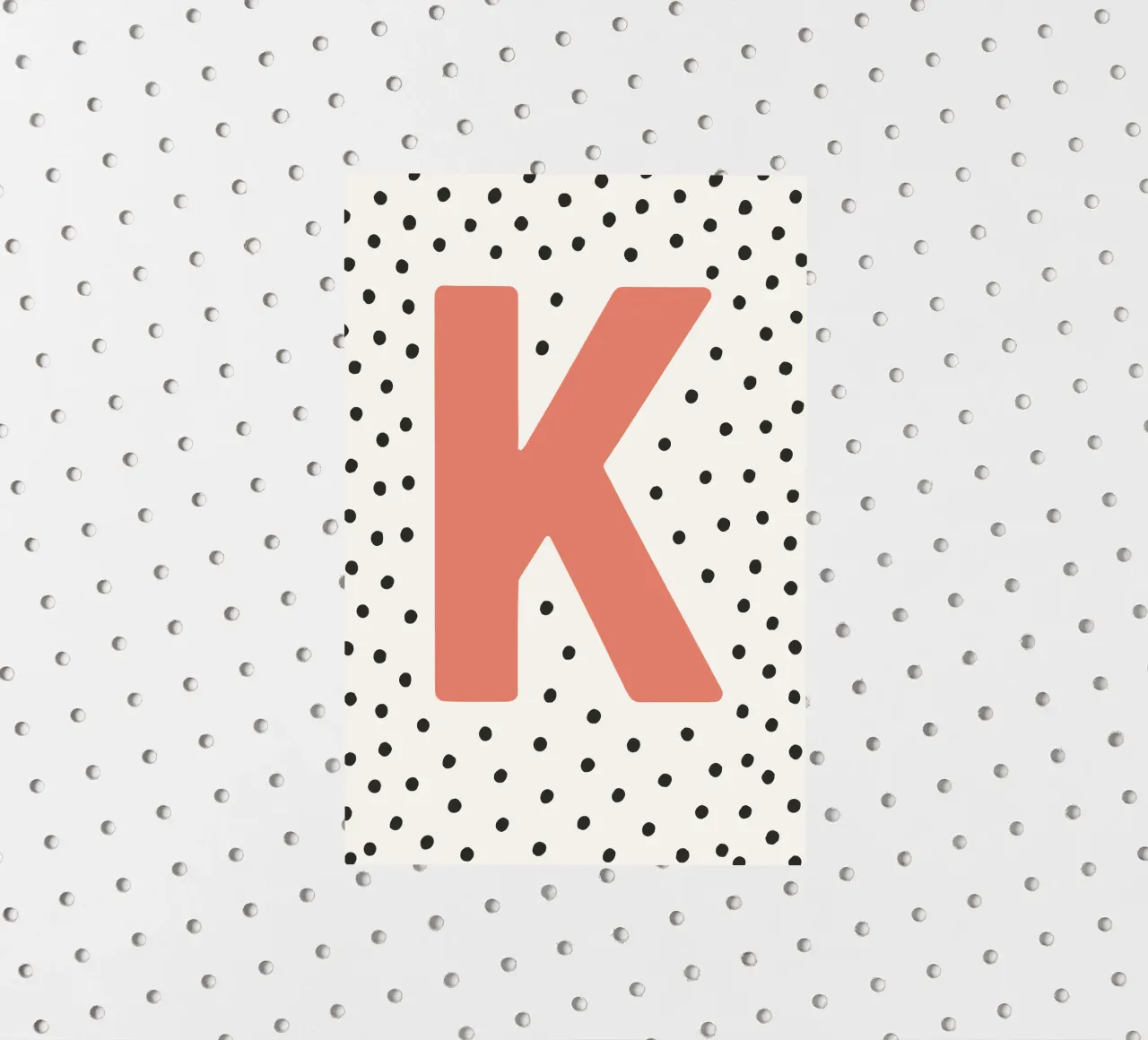 Initial K on dot pattern - Scandinavian style sticker by KidzStudio