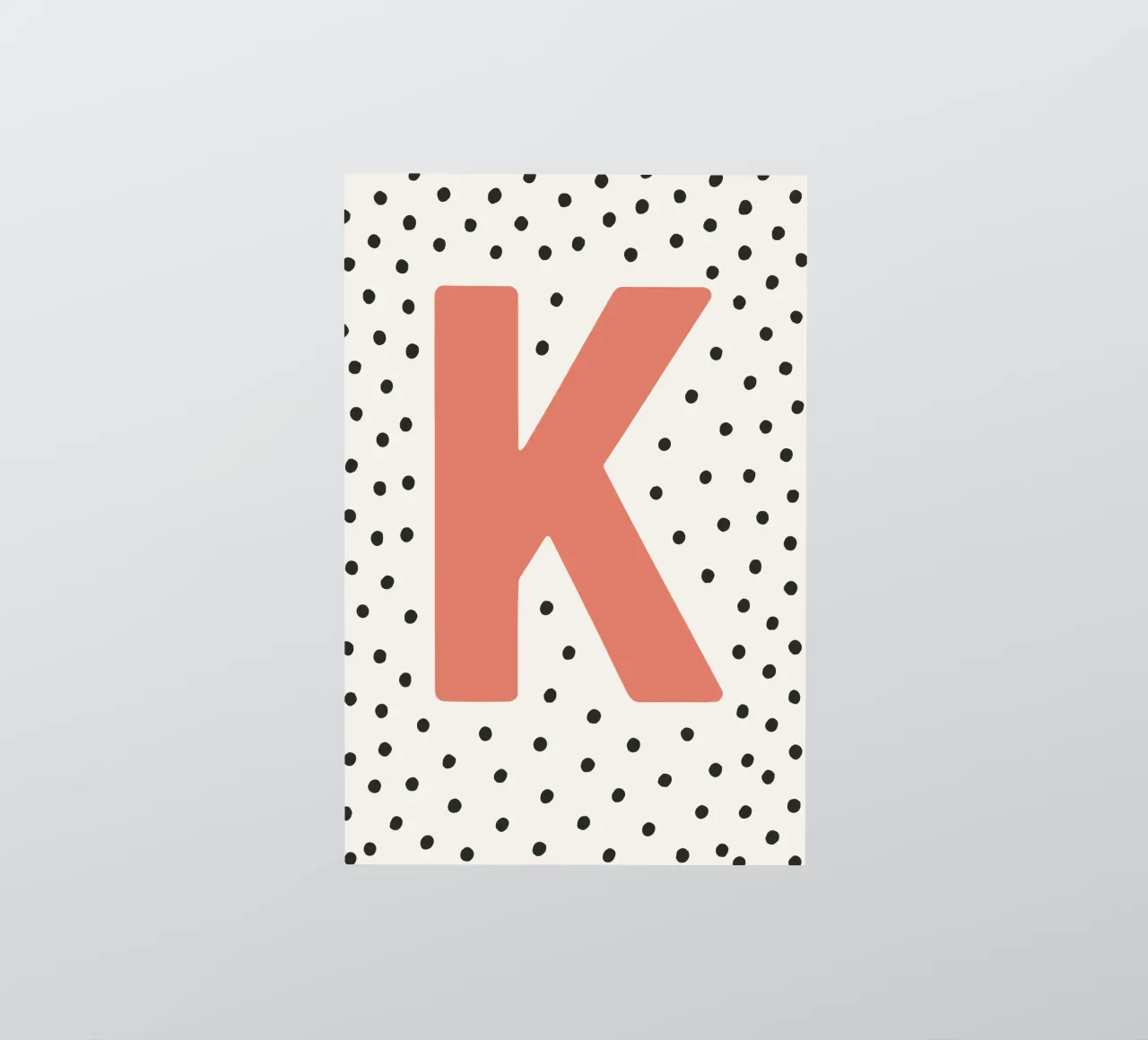 Initial K on dot pattern - Scandinavian style sticker by KidzStudio