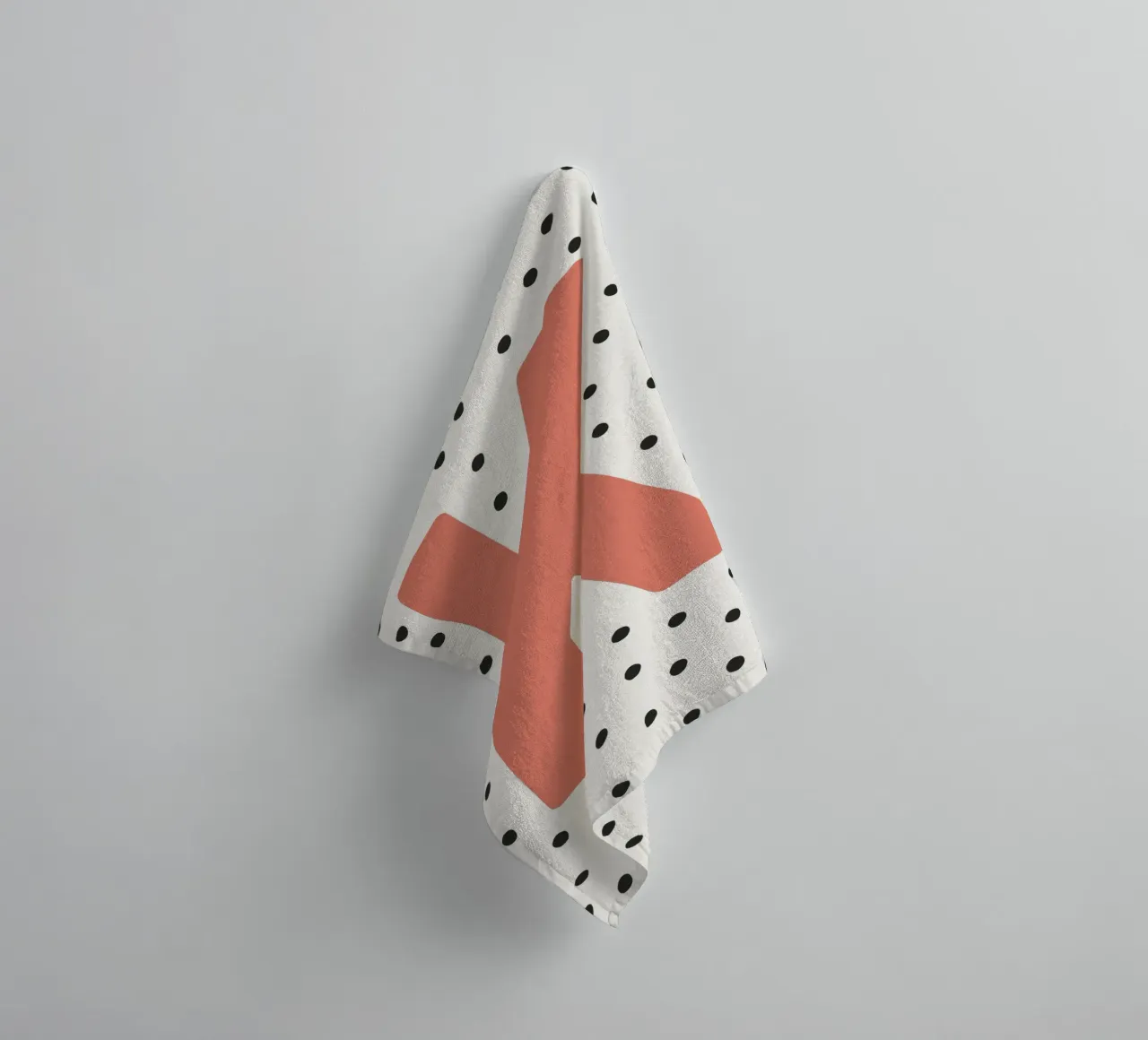 Initial K on dot pattern - Scandinavian style towel by KidzStudio