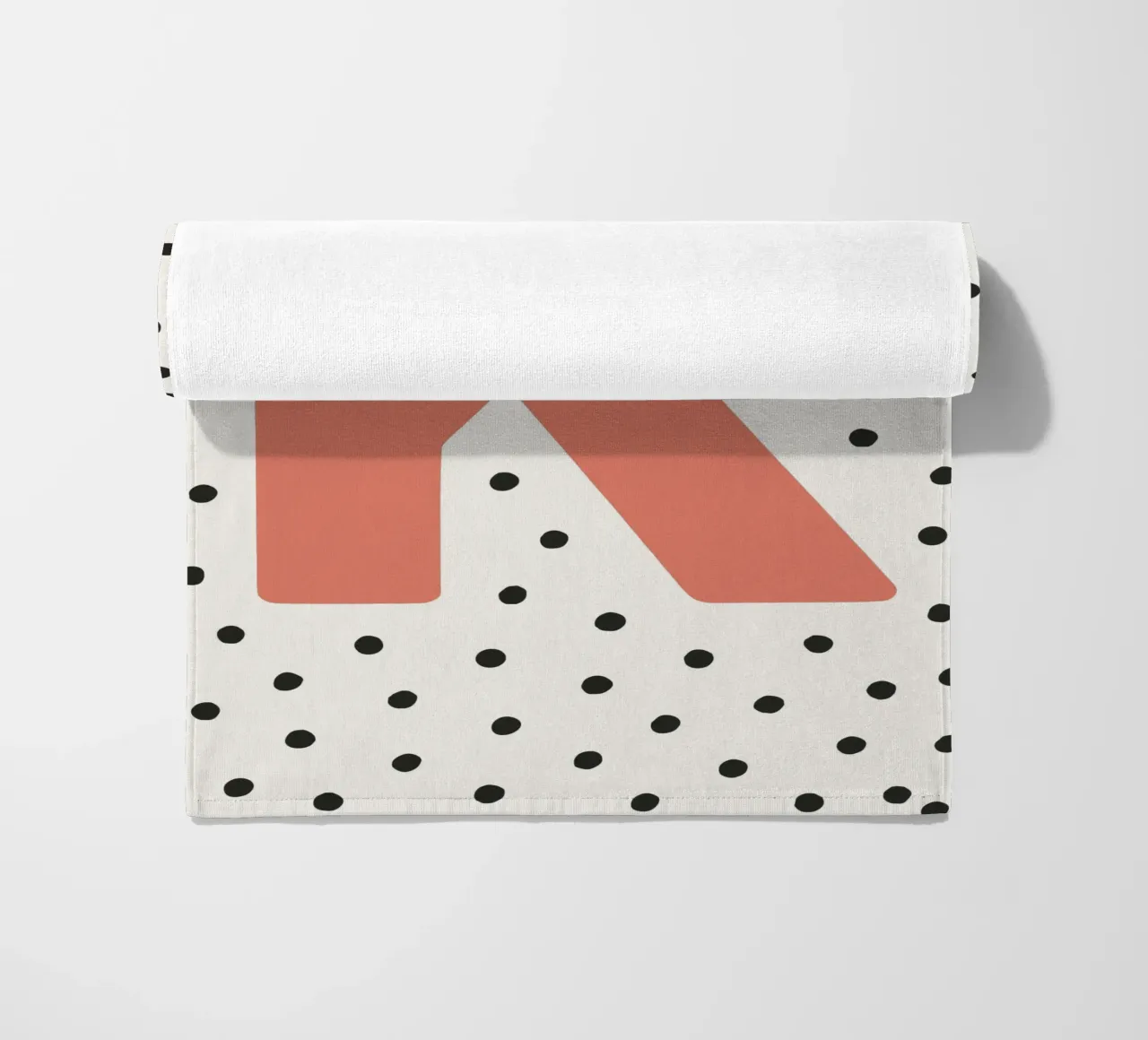 Initial K on dot pattern - Scandinavian style beach towel by KidzStudio