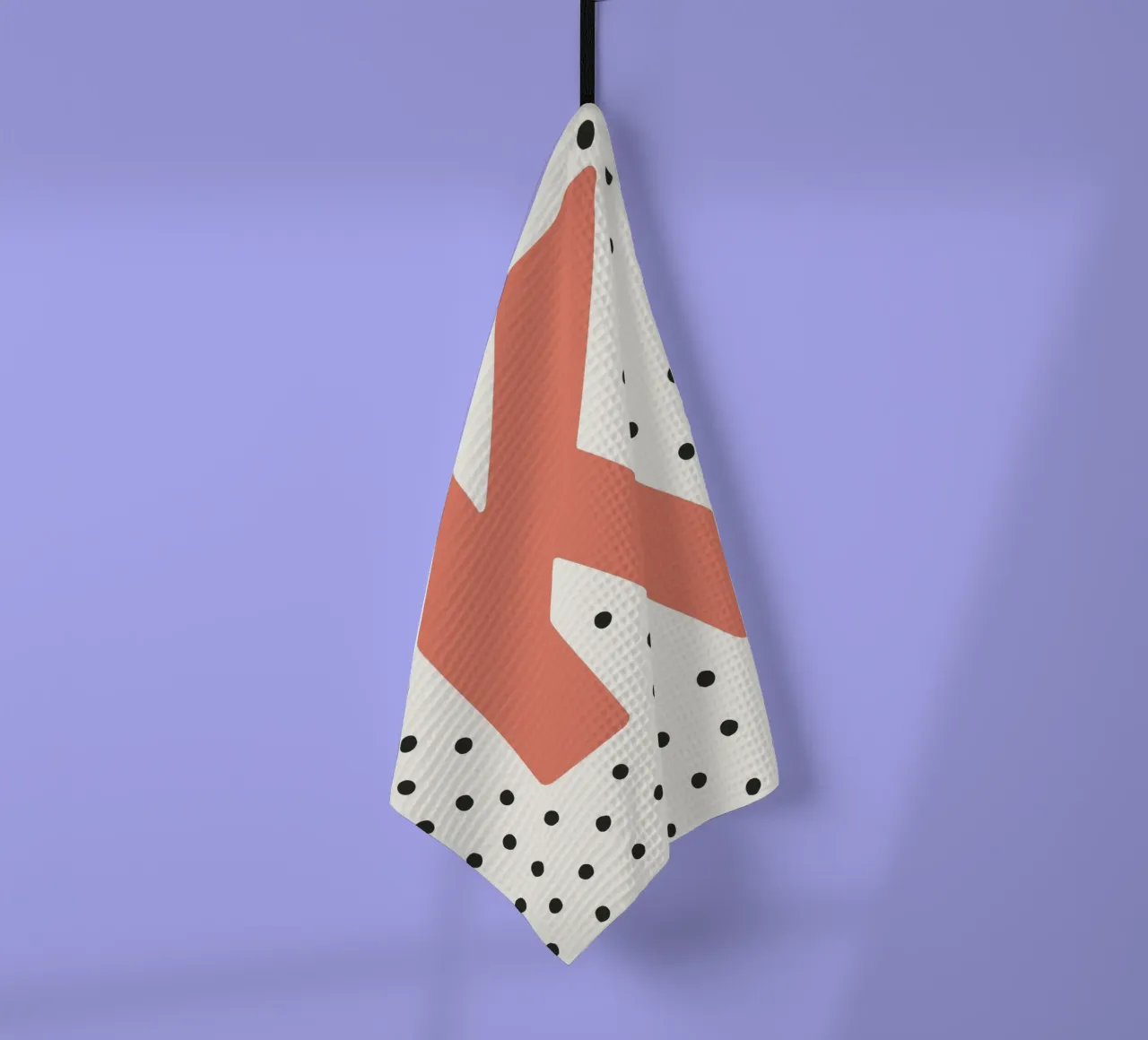 Initial K on dot pattern - Scandinavian style tea towel by KidzStudio