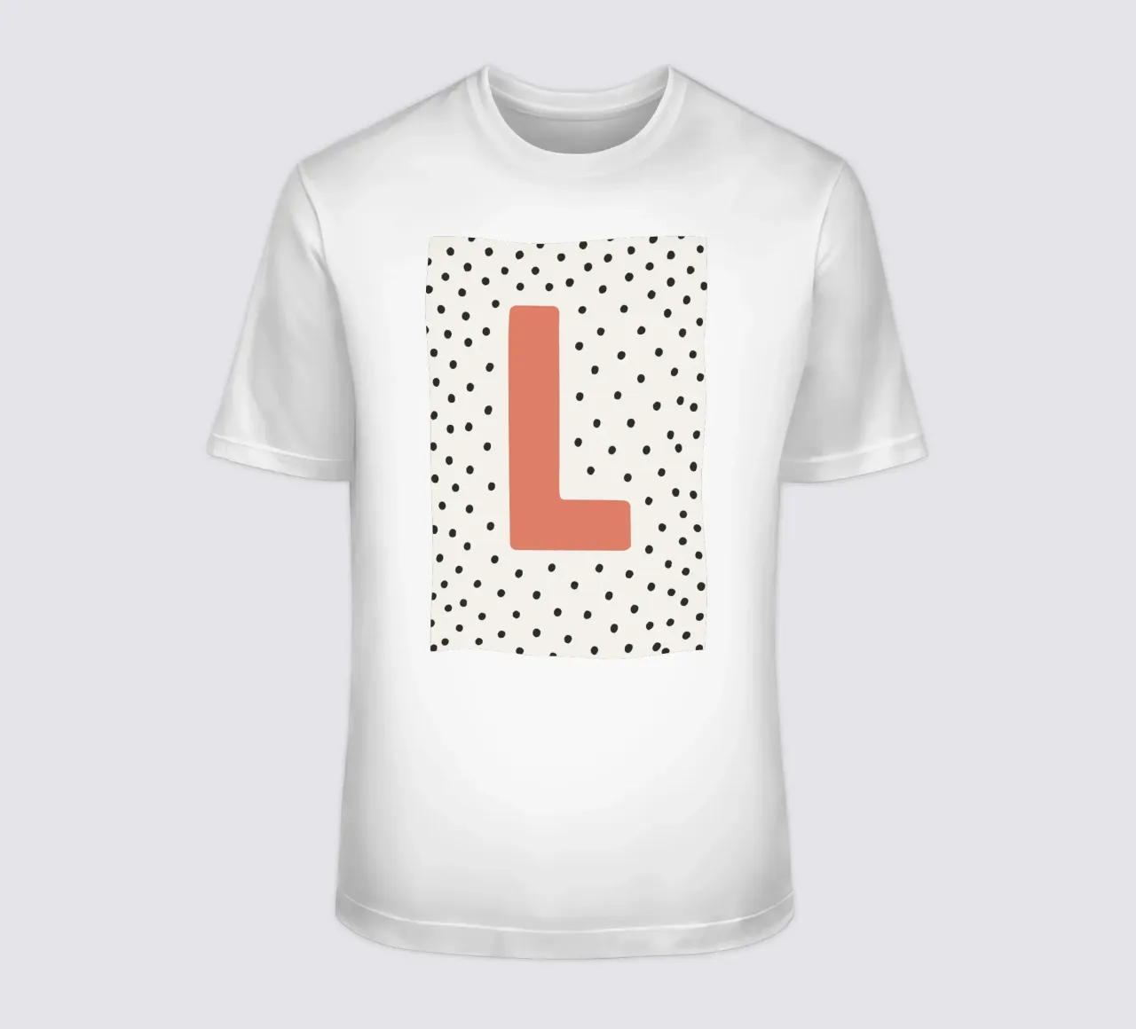 Initial L on dot pattern - Scandinavian style t-shirt by KidzStudio