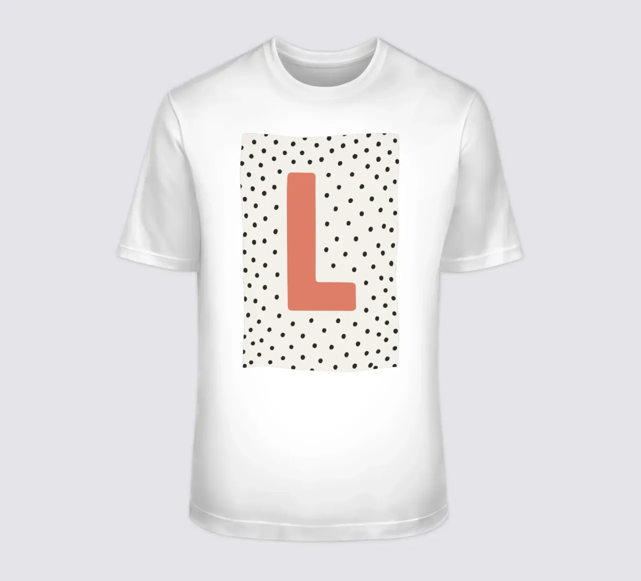 Initial L on dot pattern - Scandinavian style t-shirt by KidzStudio