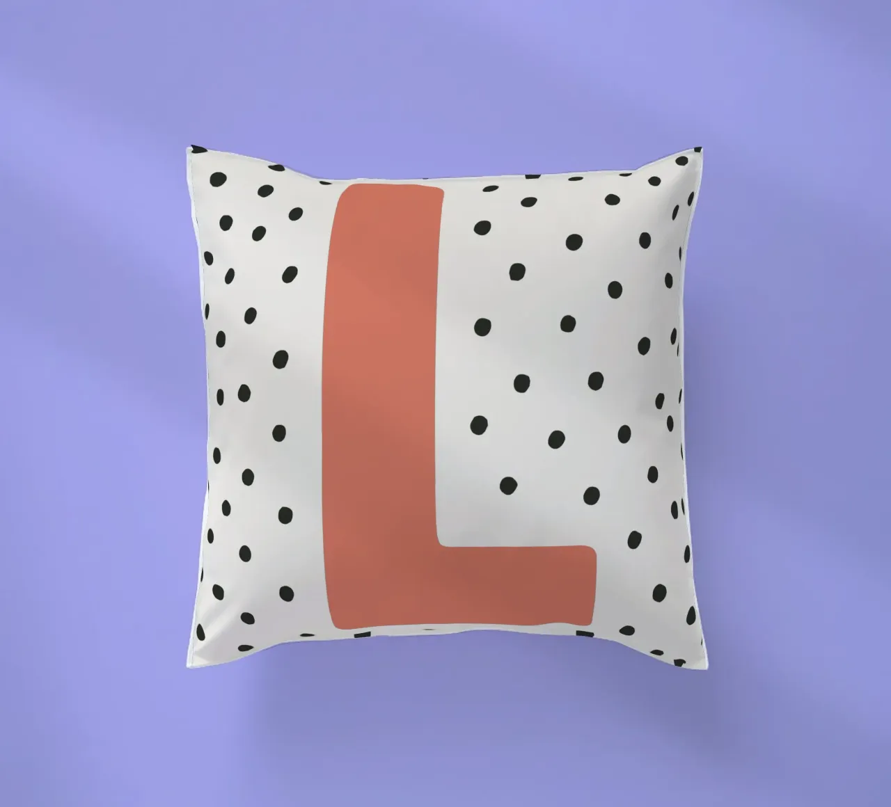 Iniziale L su motivo a pois - Stile scandinavo cuscino da KidzStudio
