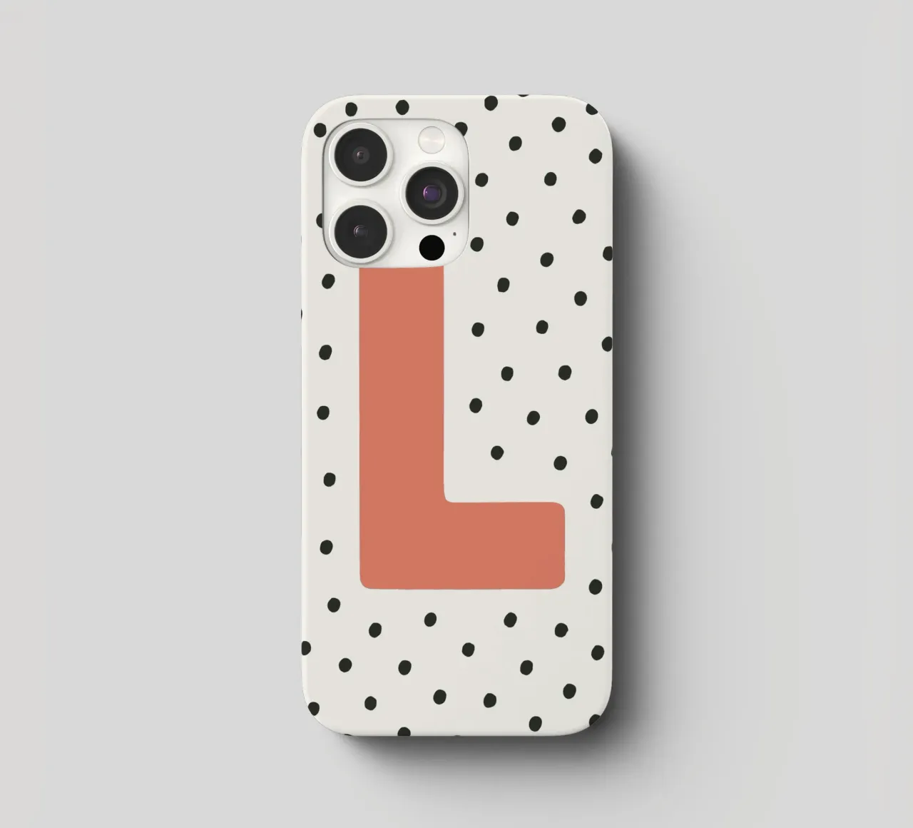 Initial L on dot pattern - Scandinavian style iphone case by KidzStudio