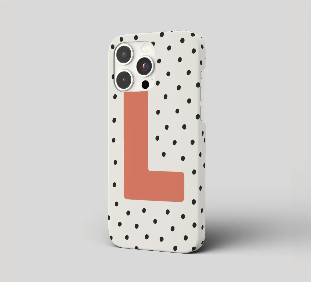Initial L on dot pattern - Scandinavian style iphone case by KidzStudio