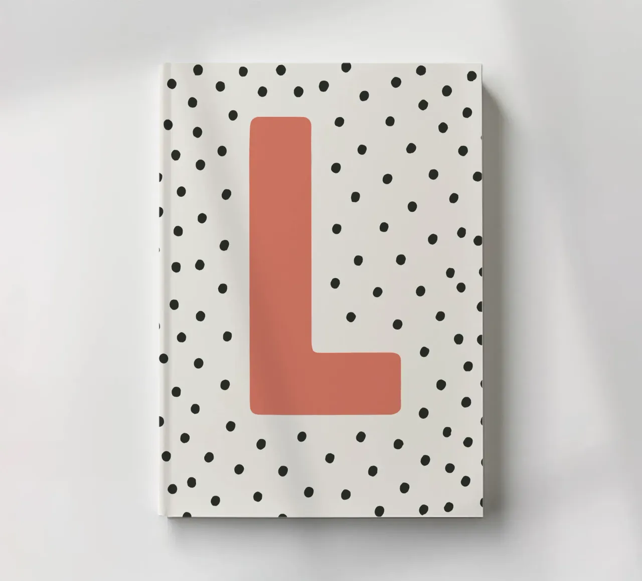 Initial L on dot pattern - Scandinavian style notebook by KidzStudio