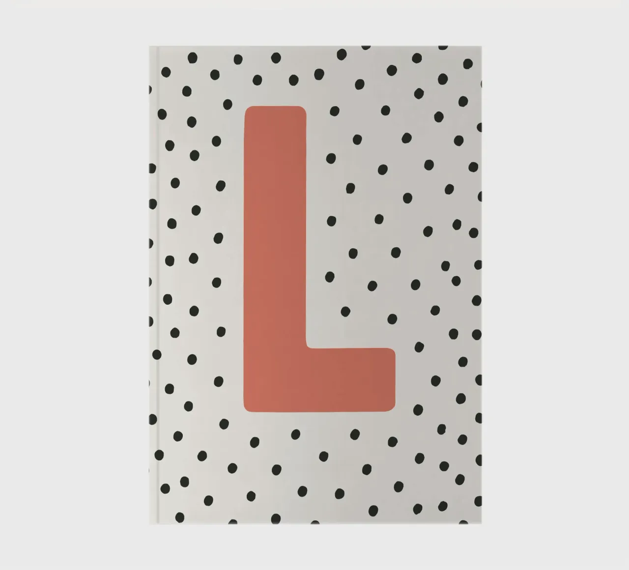 Initial L on dot pattern - Scandinavian style notebook by KidzStudio