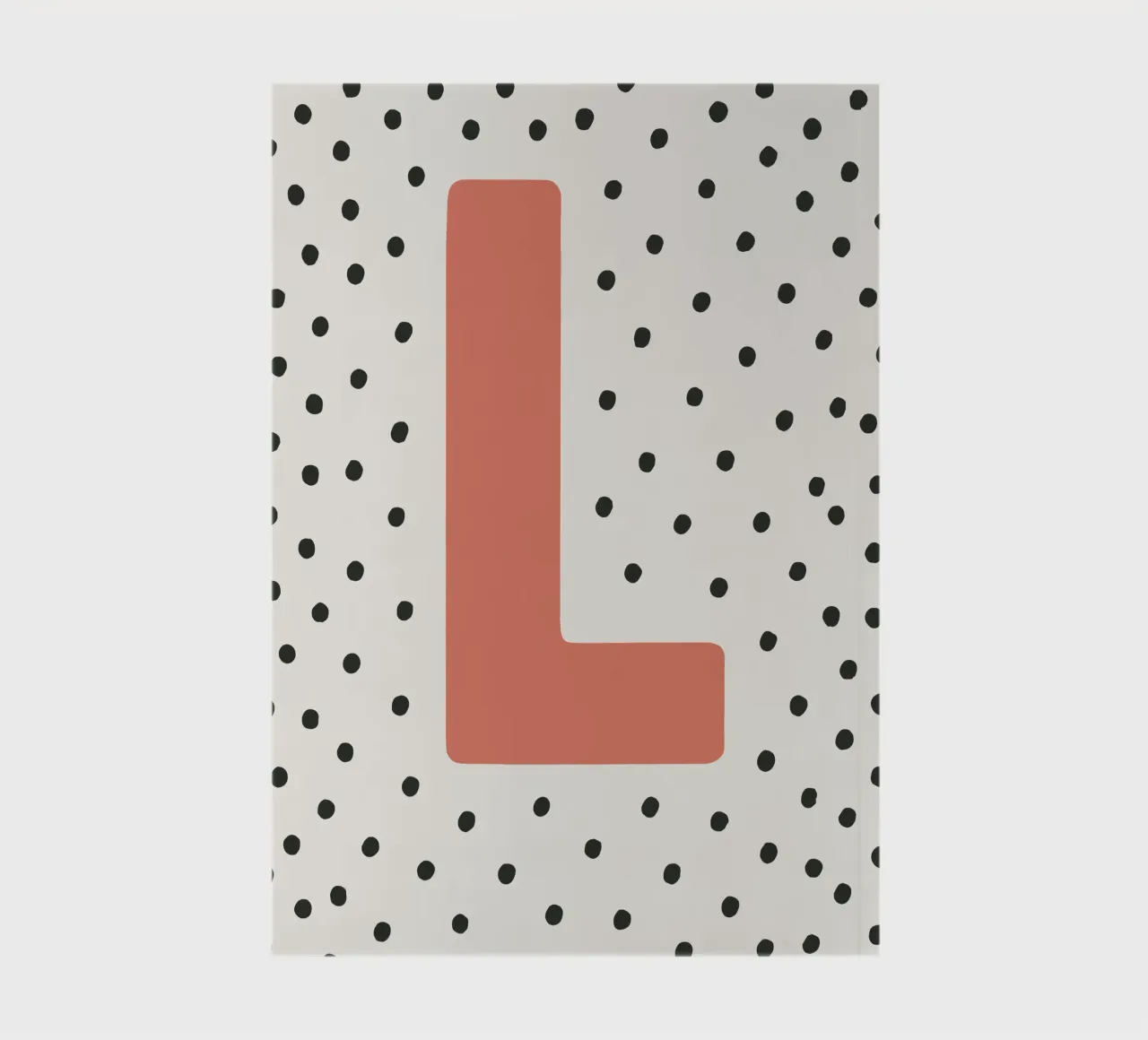 Initial L on dot pattern - Scandinavian style notebook by KidzStudio