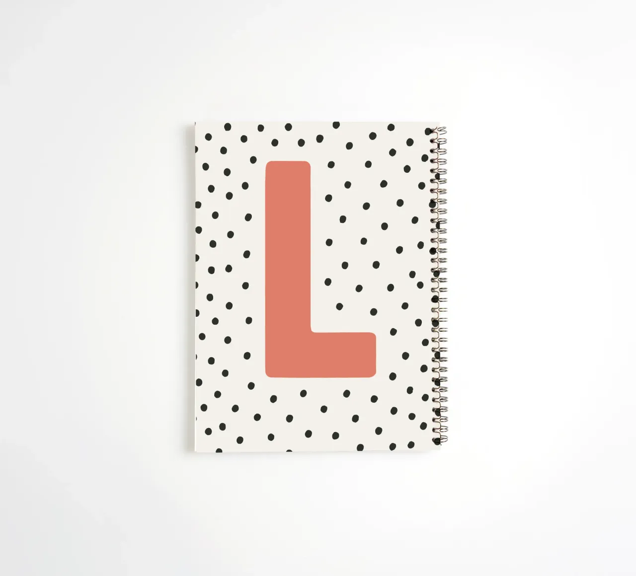 Initial L on dot pattern - Scandinavian style spiral notebook by KidzStudio