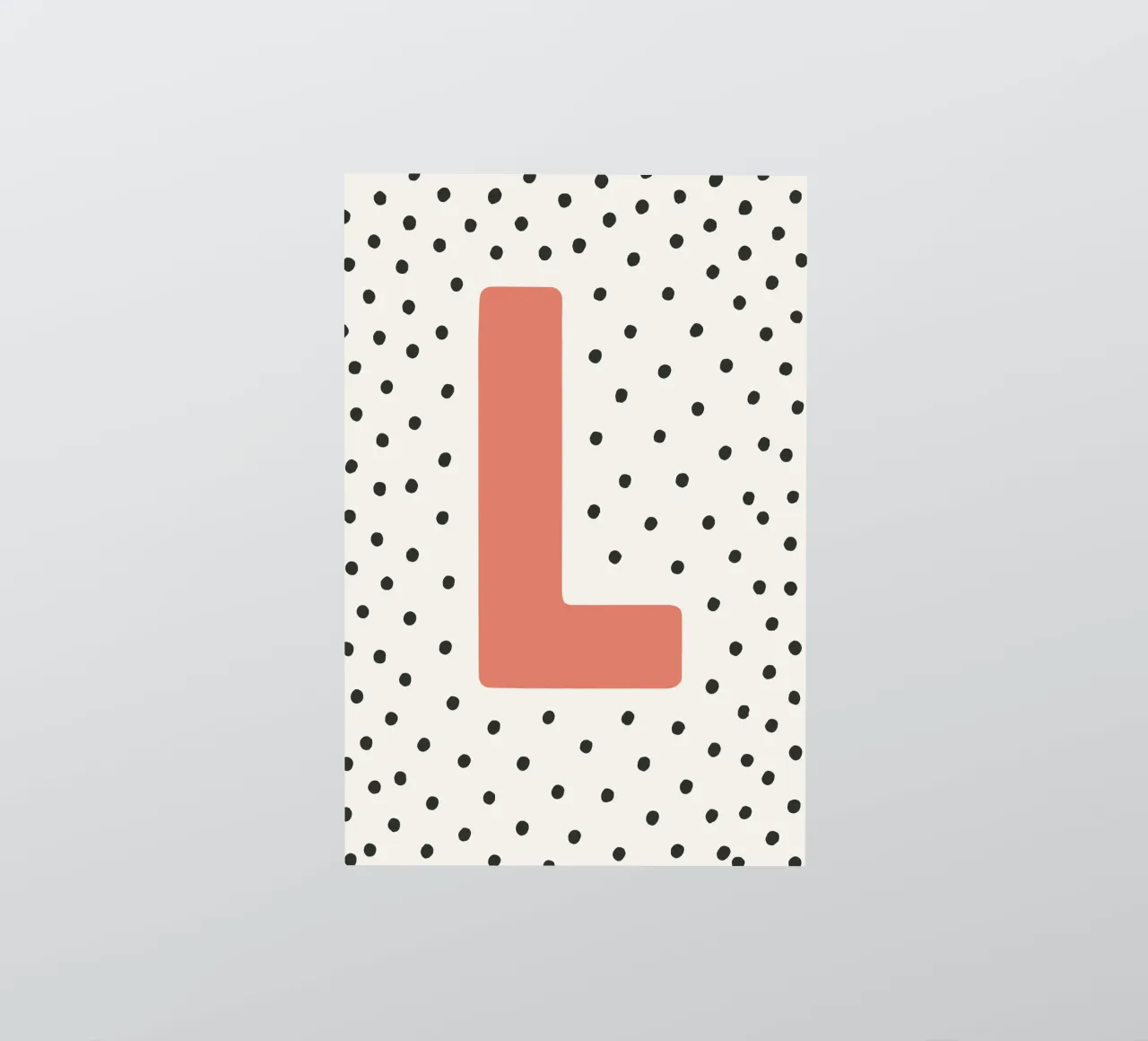 Initial L on dot pattern - Scandinavian style sticker by KidzStudio