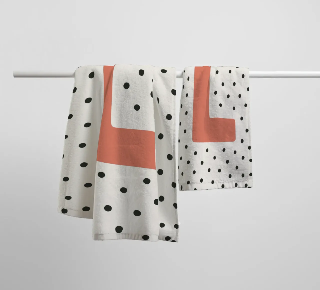 Initial L on dot pattern - Scandinavian style towel by KidzStudio
