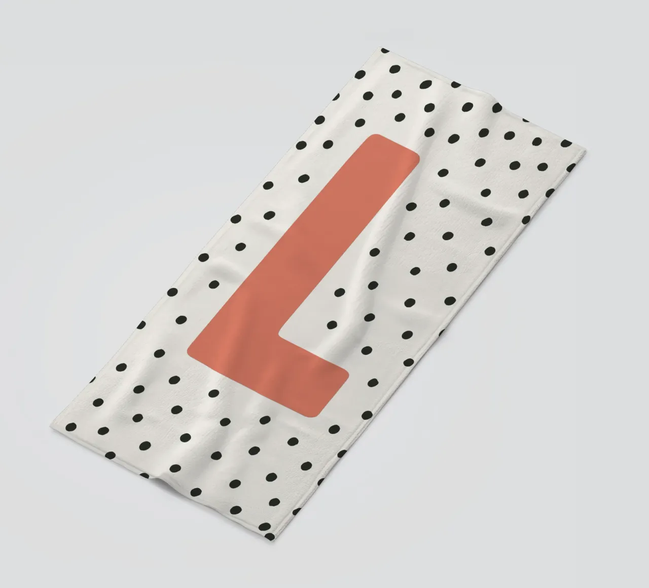 Initial L on dot pattern - Scandinavian style beach towel by KidzStudio