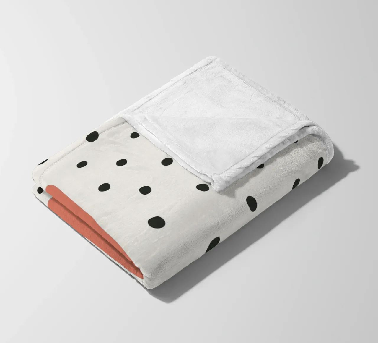 Initial L on dot pattern - Scandinavian style fleece blanket by KidzStudio