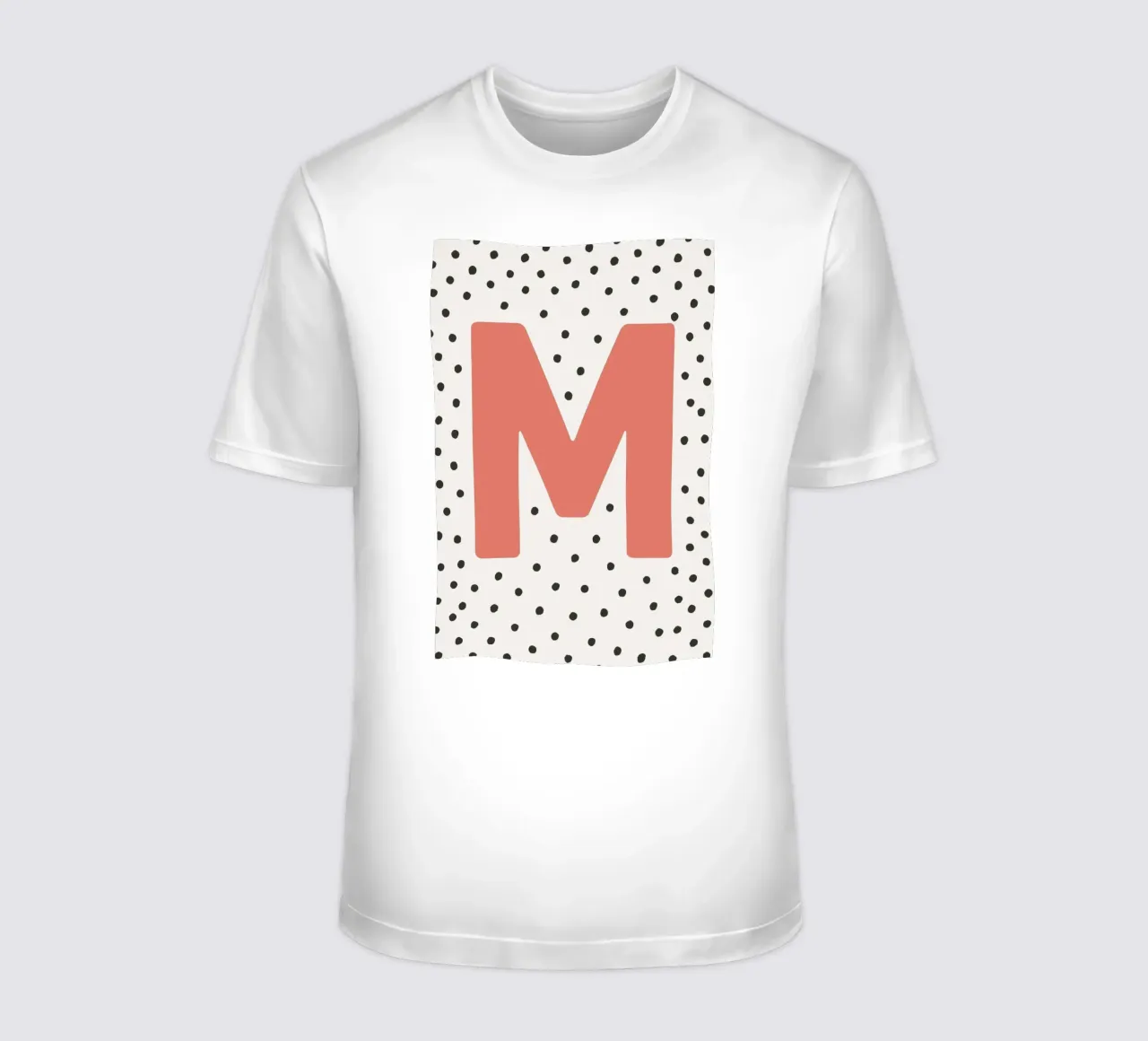 Initial M on dot pattern - Scandinavian style t-shirt by KidzStudio
