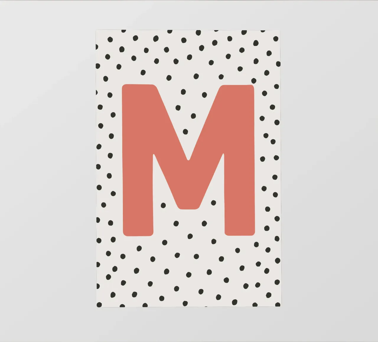 Initial M on dot pattern - Scandinavian style photo wallpaper by KidzStudio