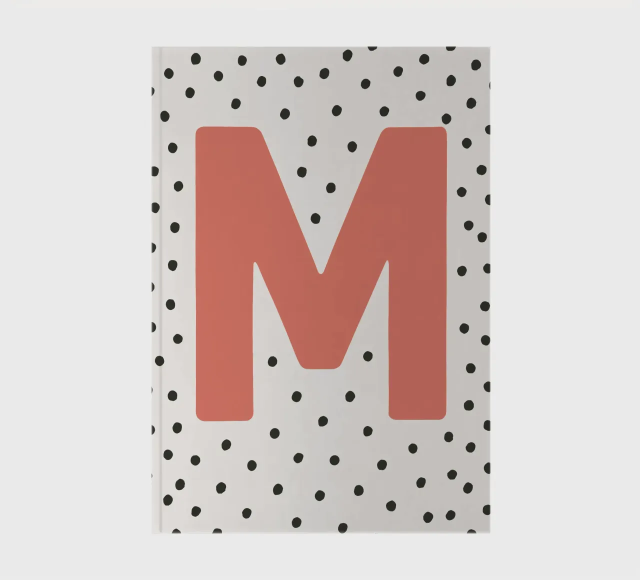Initial M on dot pattern - Scandinavian style notebook by KidzStudio
