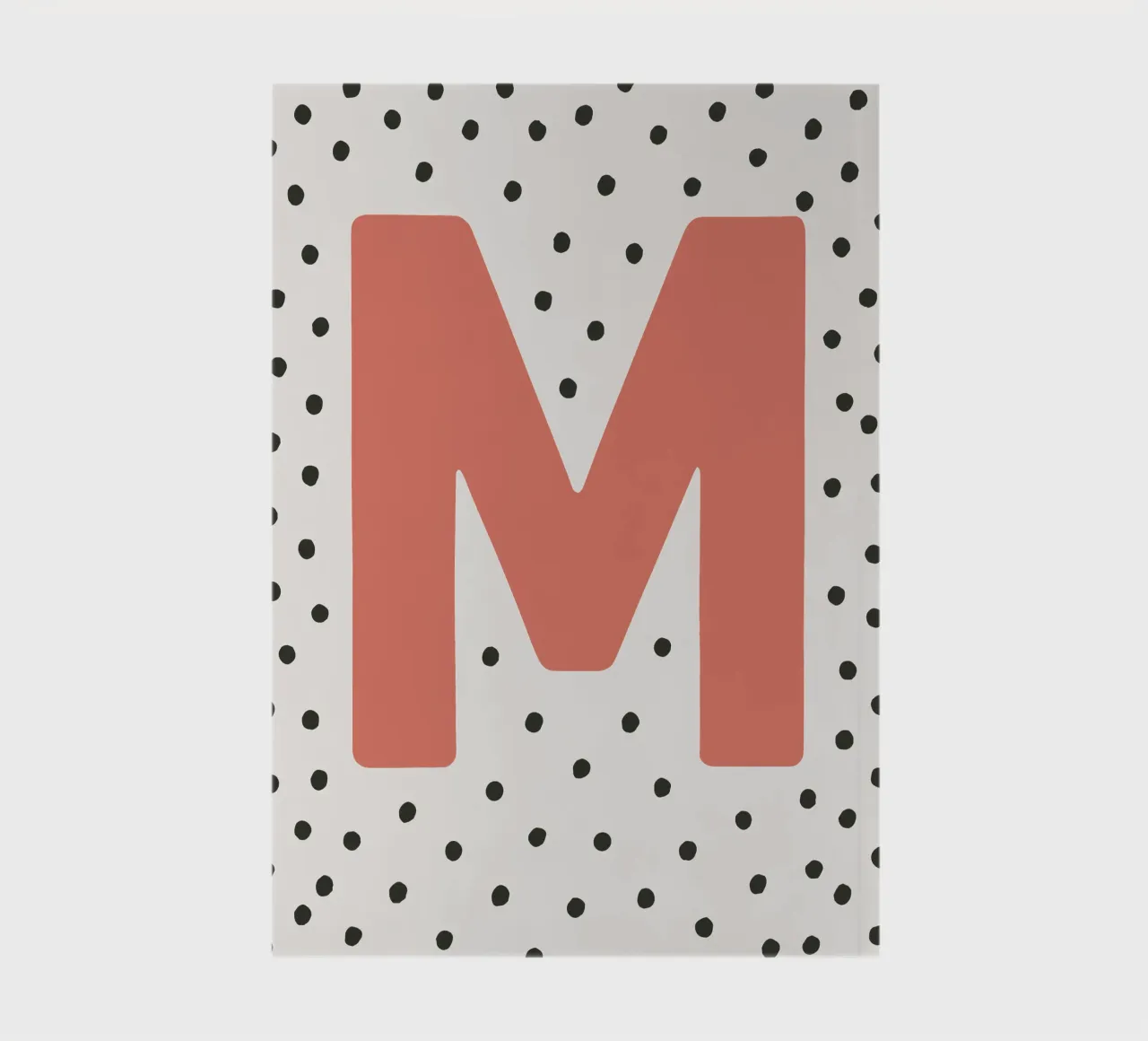 Initial M on dot pattern - Scandinavian style notebook by KidzStudio