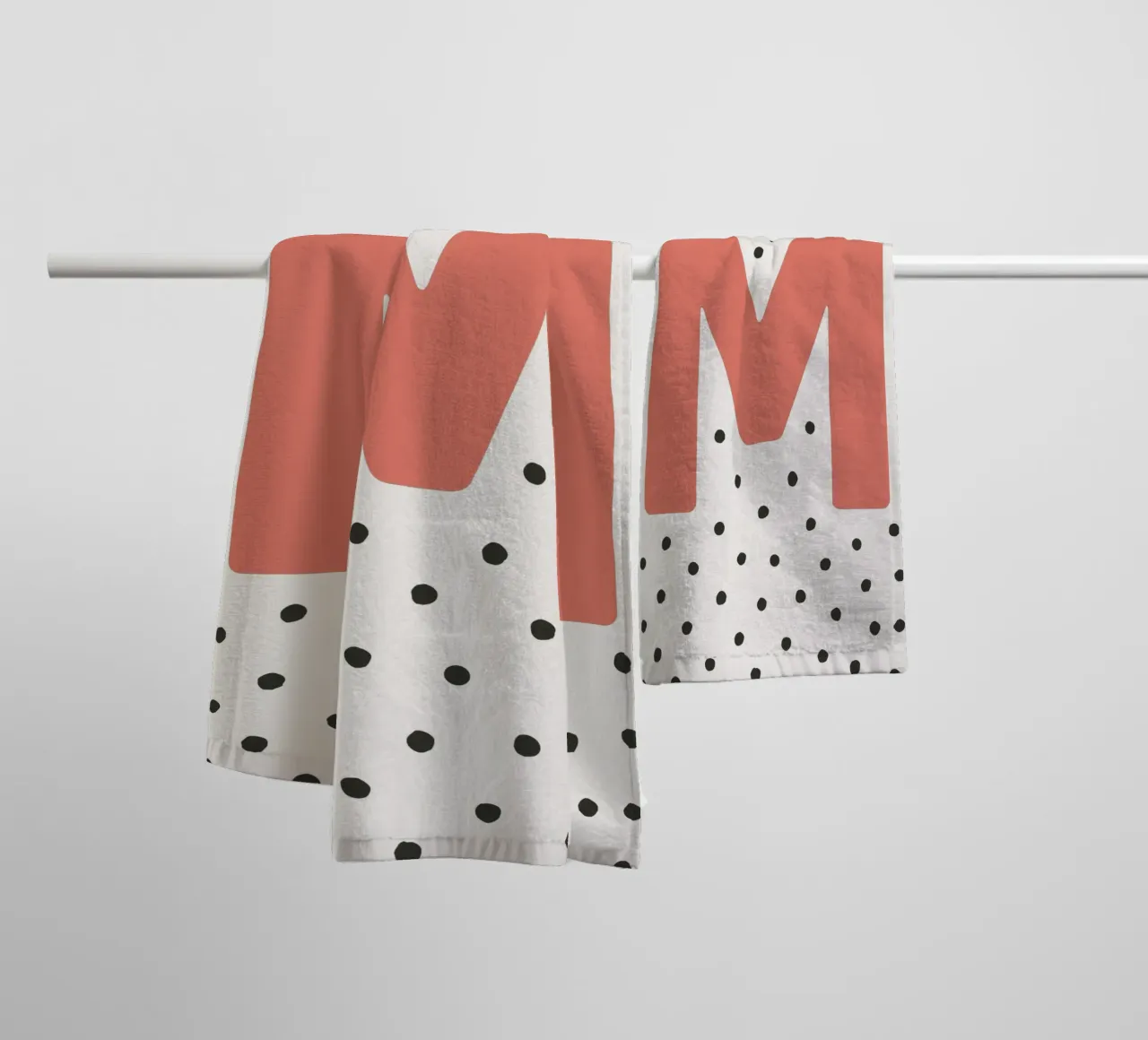 Initial M on dot pattern - Scandinavian style towel by KidzStudio