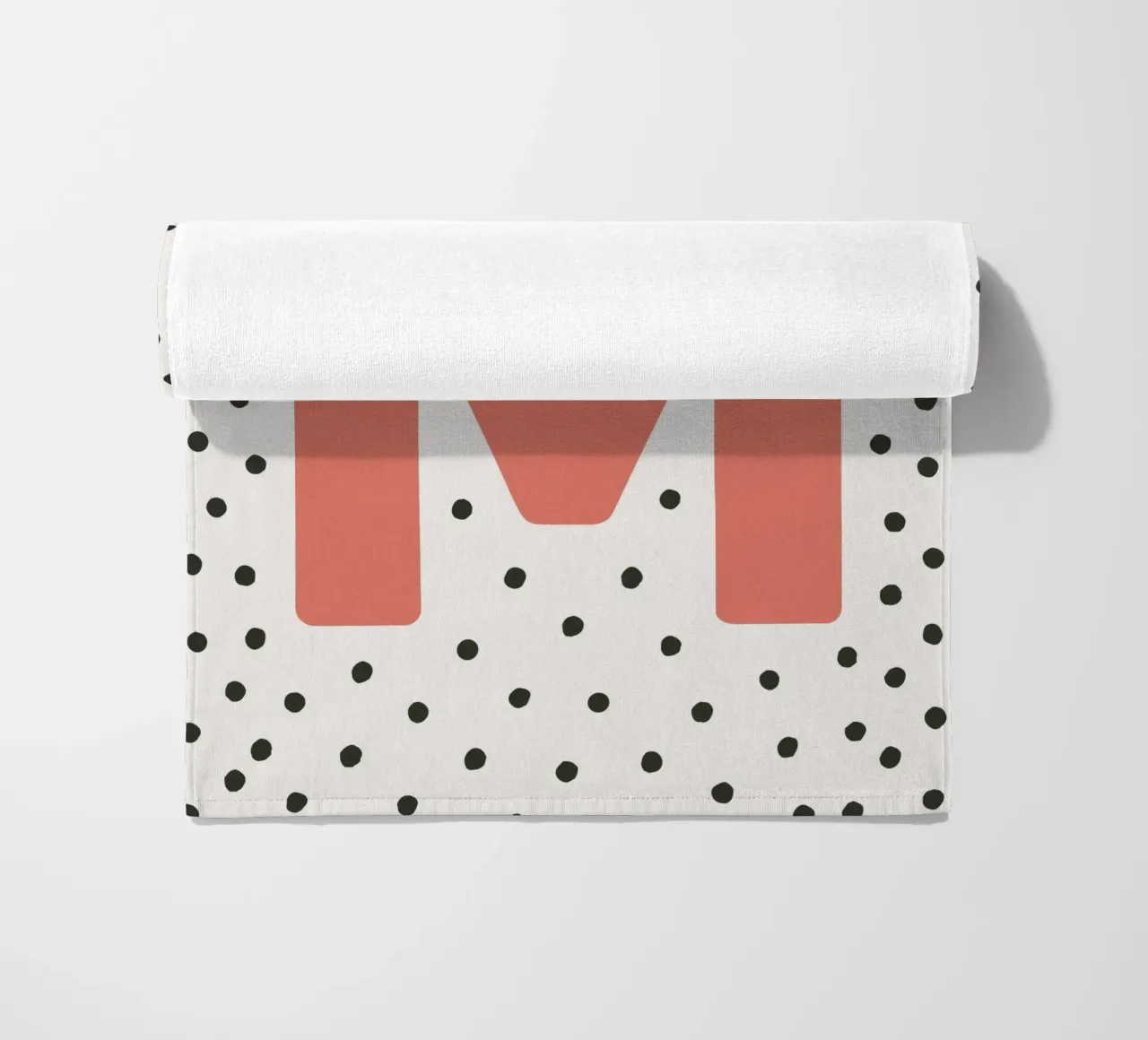 Initial M on dot pattern - Scandinavian style beach towel by KidzStudio