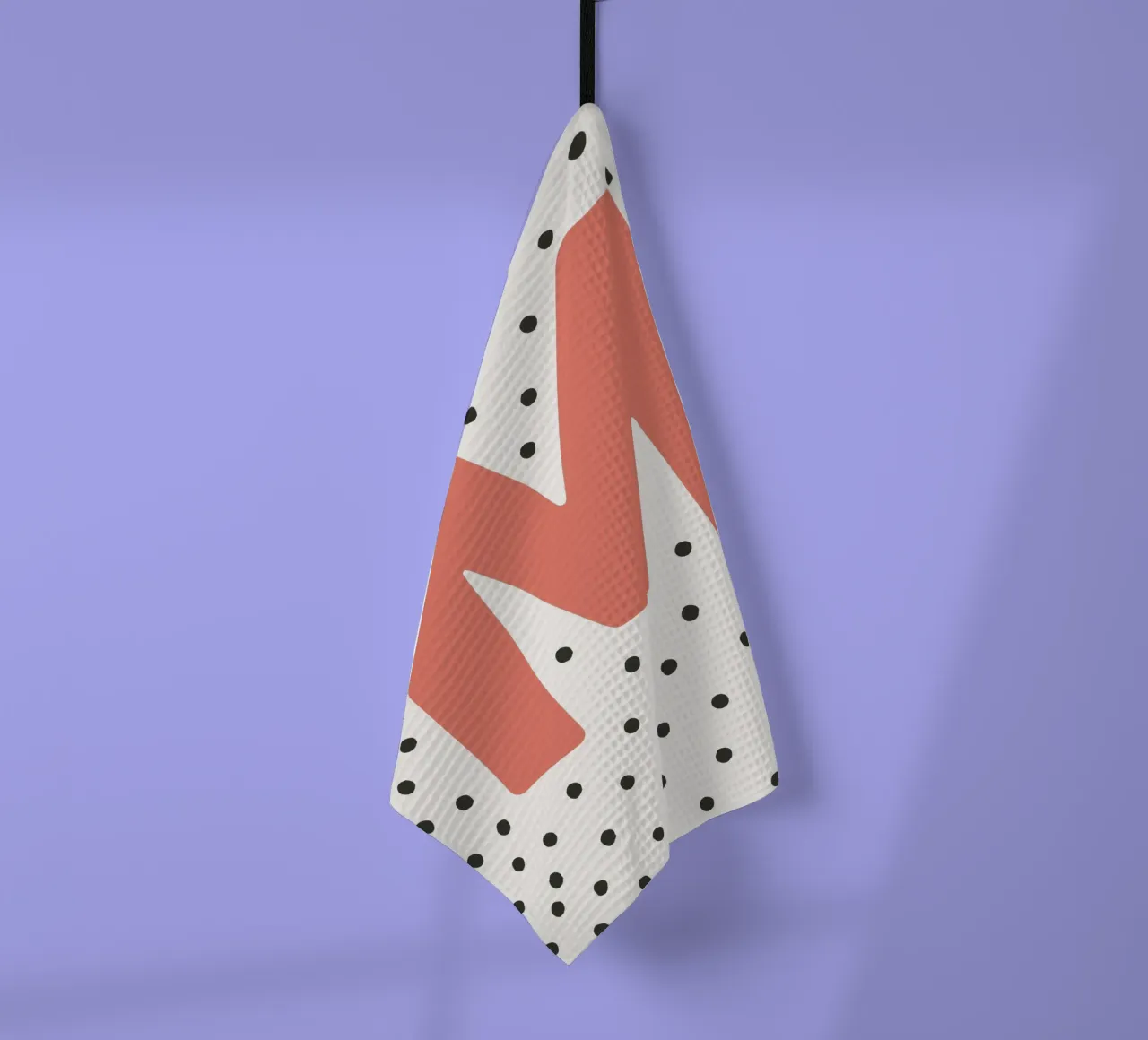 Initial M on dot pattern - Scandinavian style tea towel by KidzStudio