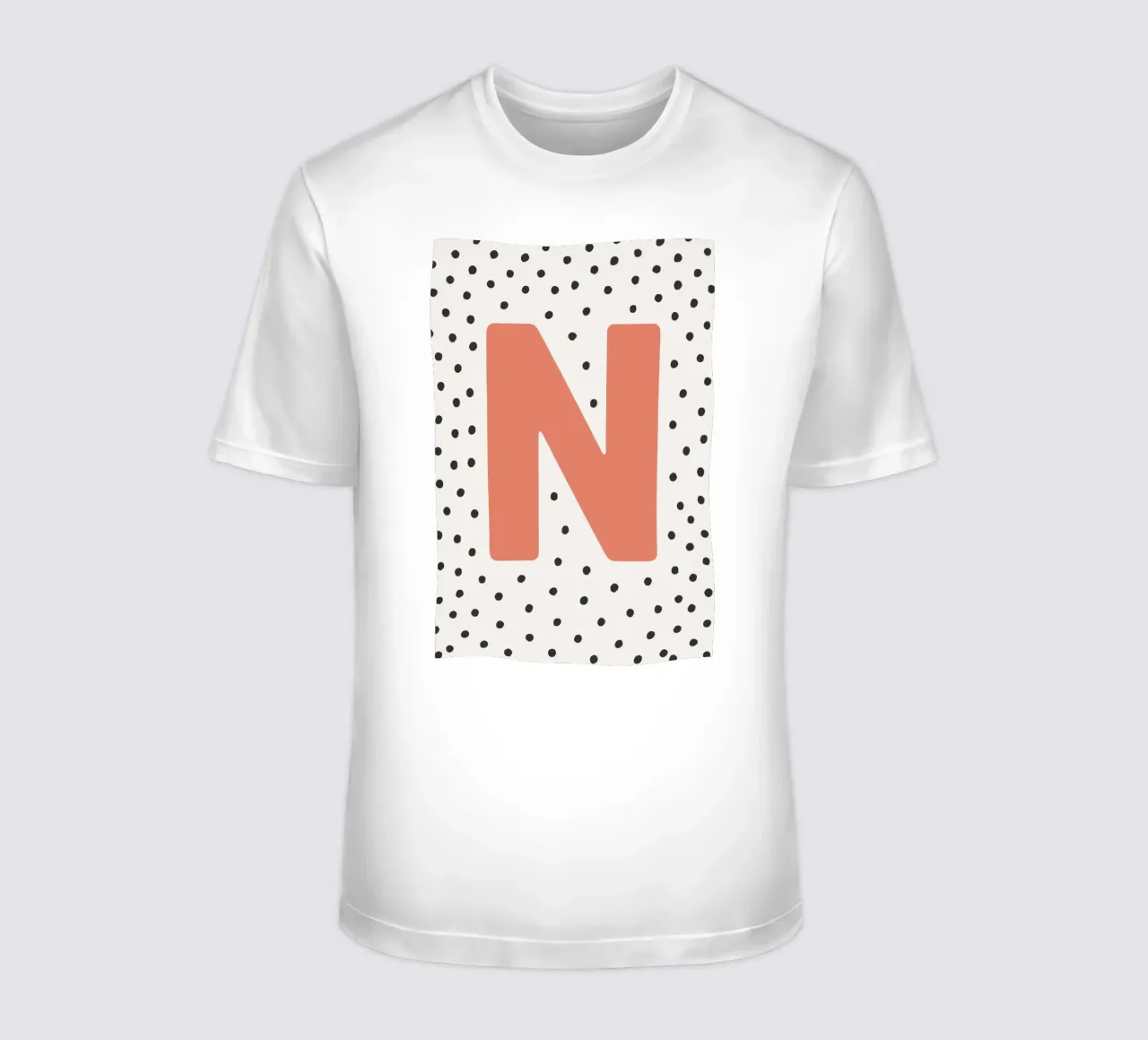 Initial N on dot pattern - Scandinavian style t-shirt by KidzStudio