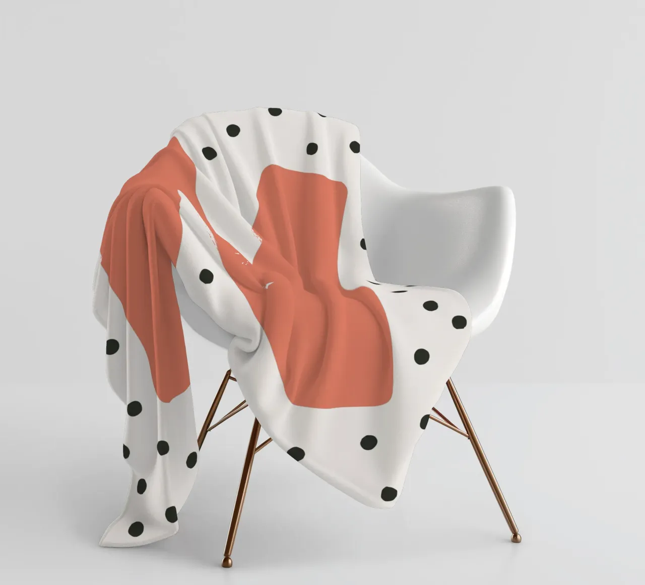 Initial N on dot pattern - Scandinavian style fleece blanket by KidzStudio