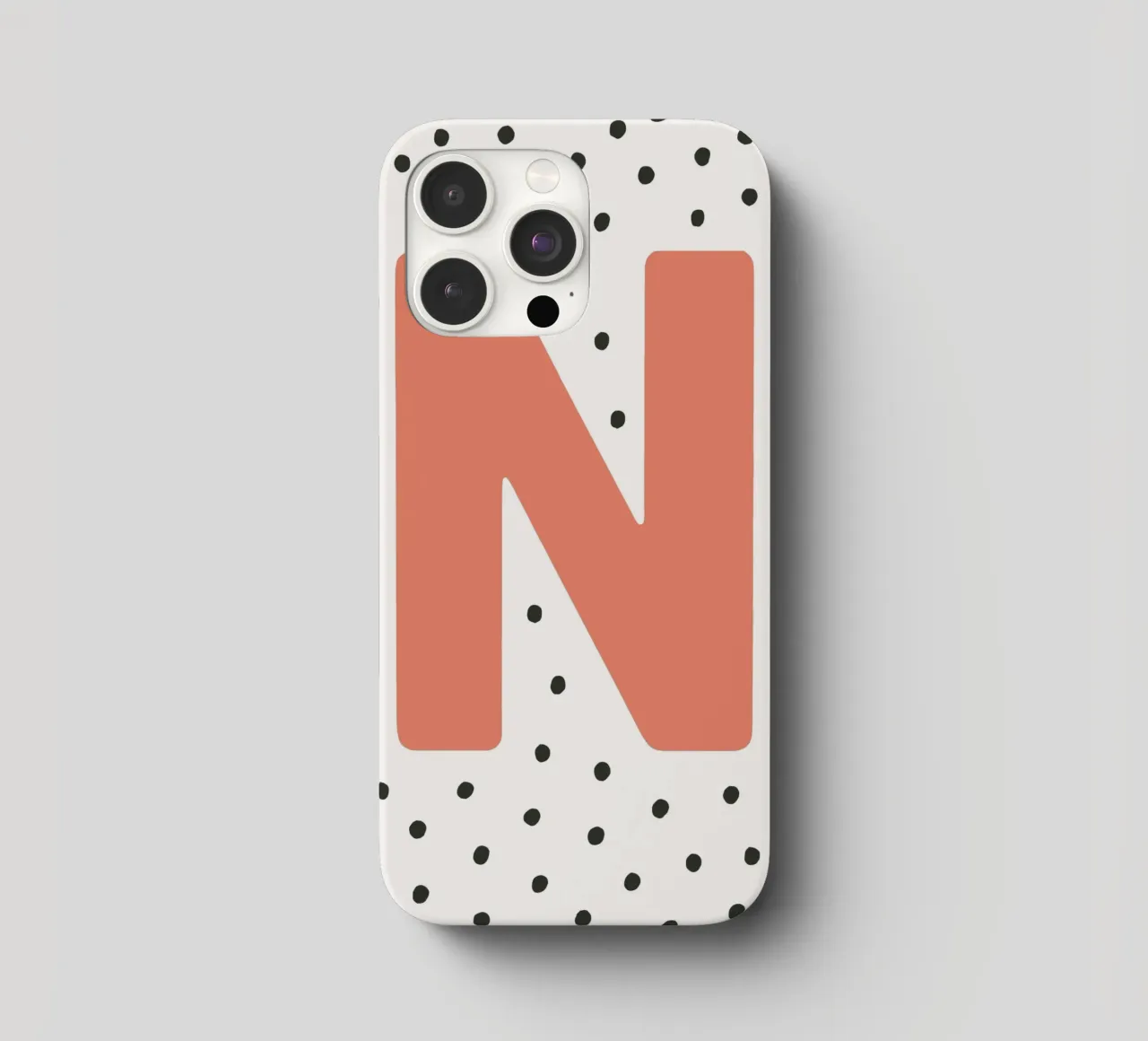 Initial N on dot pattern - Scandinavian style iphone case by KidzStudio