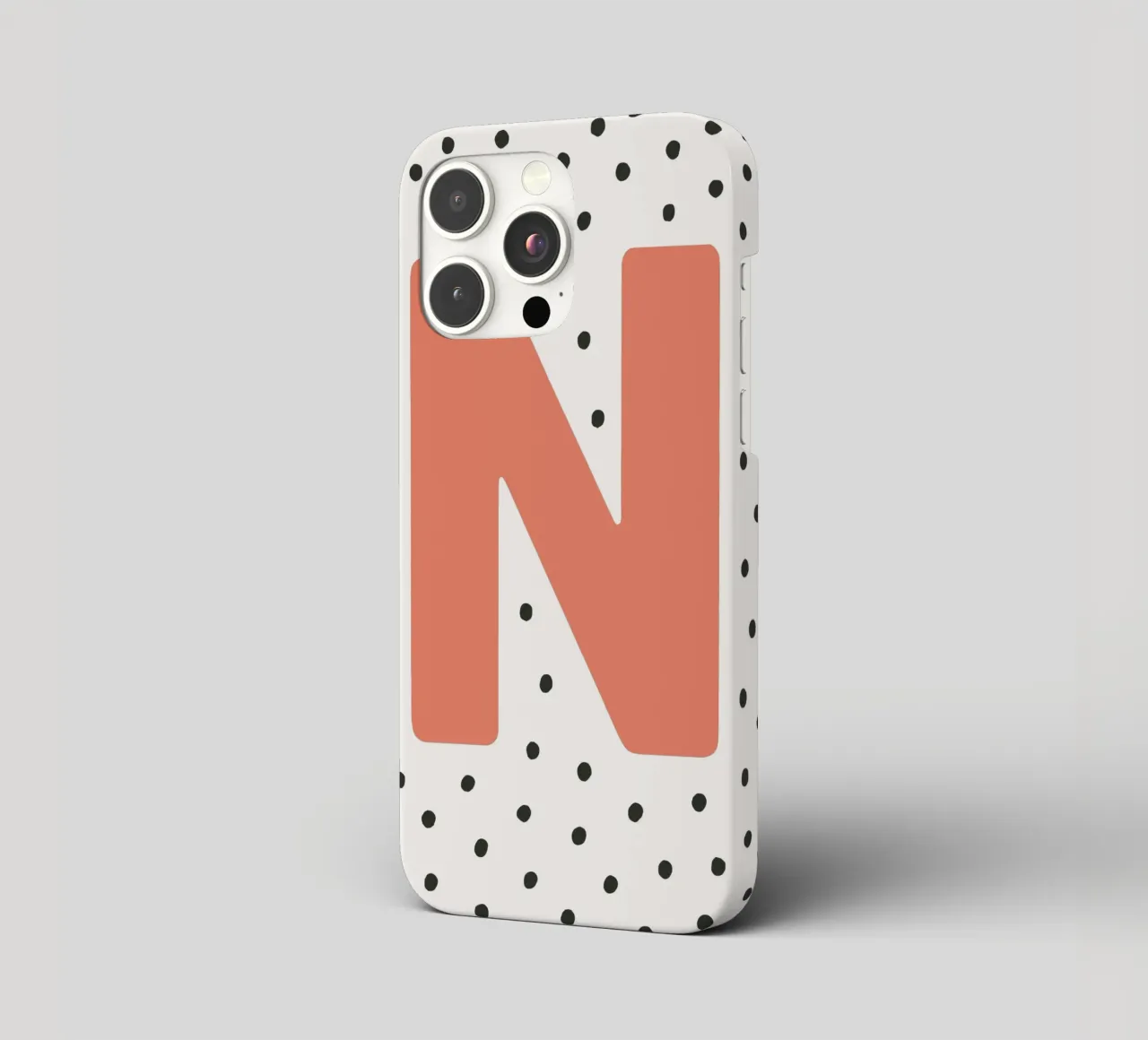 Initial N on dot pattern - Scandinavian style iphone case by KidzStudio