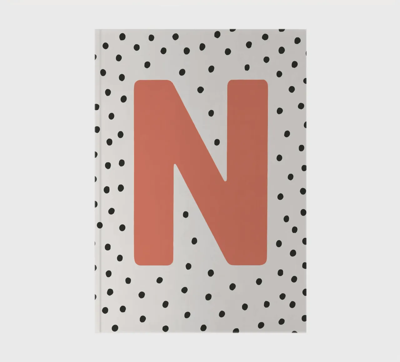 Initial N on dot pattern - Scandinavian style notebook by KidzStudio