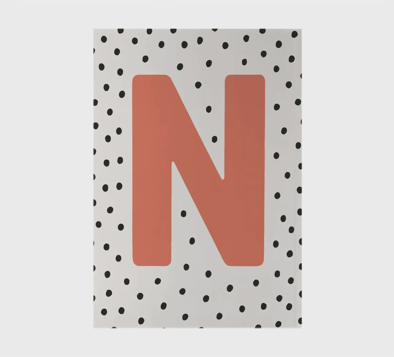 Initial N on dot pattern - Scandinavian style notebook by KidzStudio
