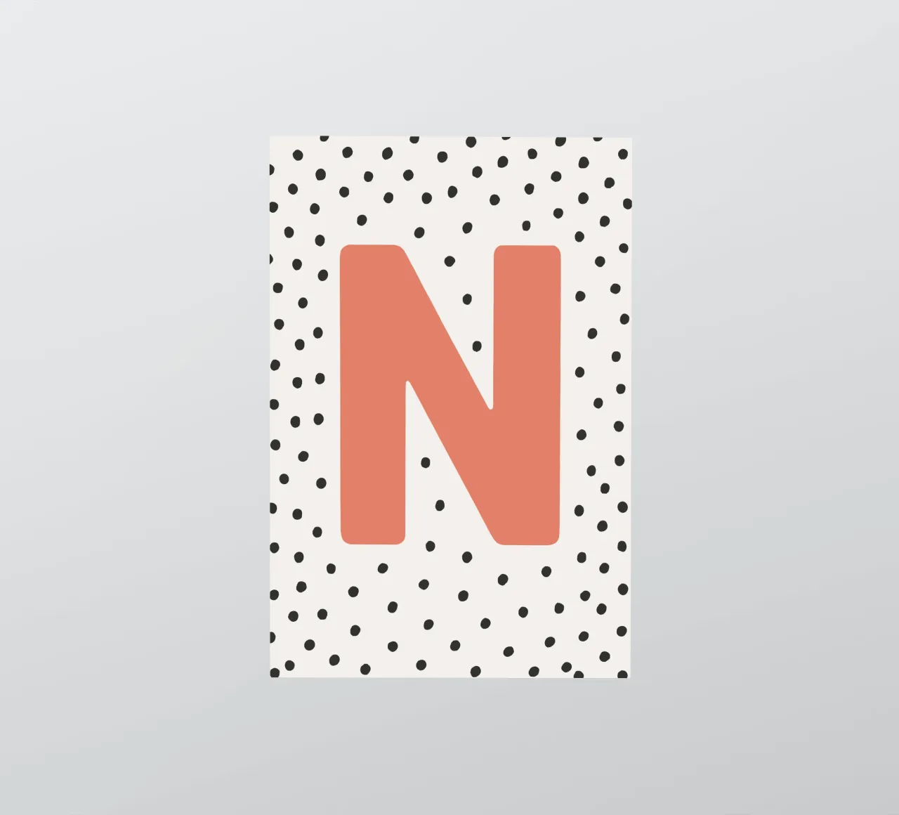 Initial N on dot pattern - Scandinavian style sticker by KidzStudio