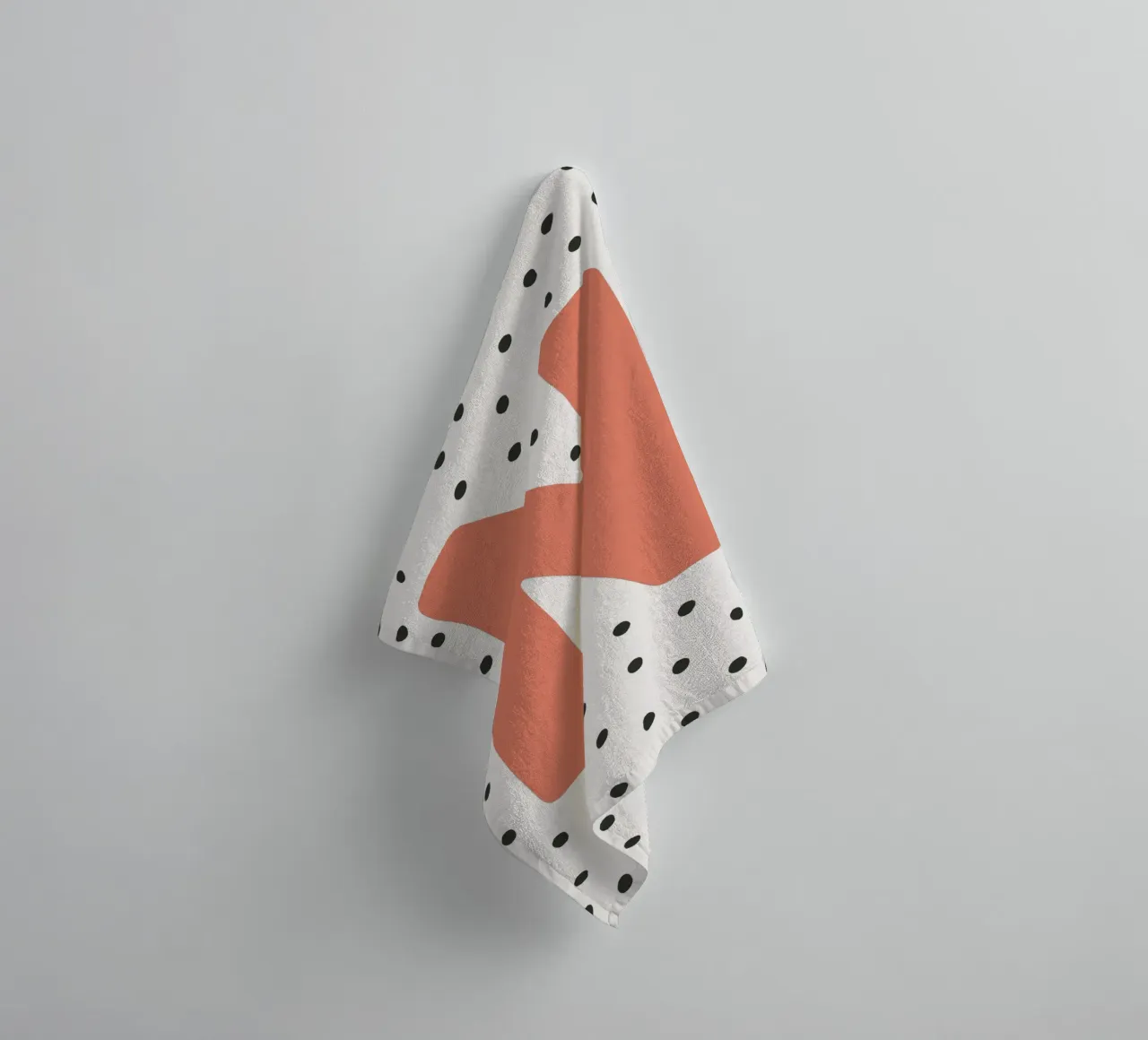 Initial N on dot pattern - Scandinavian style towel by KidzStudio