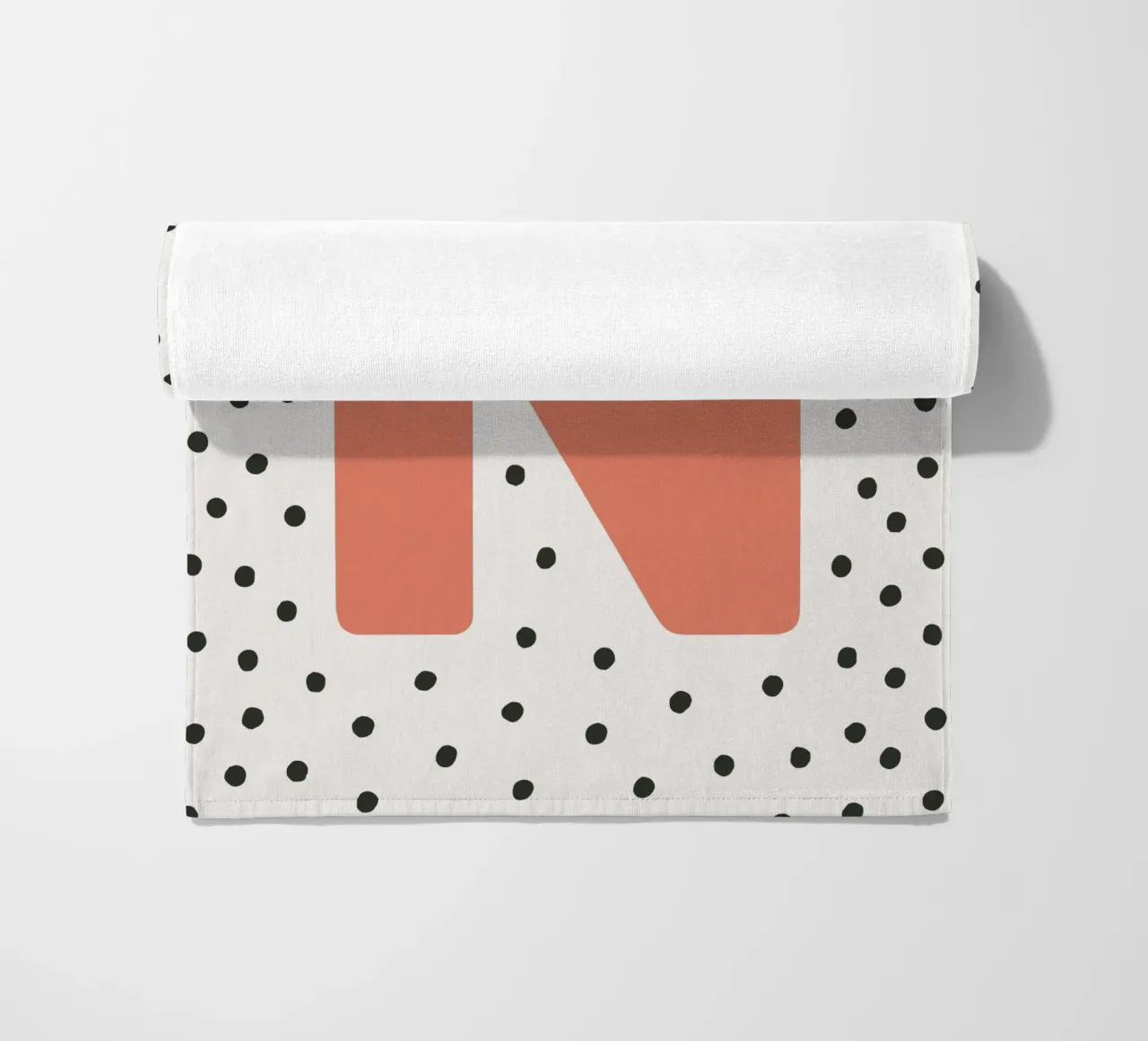 Initial N on dot pattern - Scandinavian style beach towel by KidzStudio