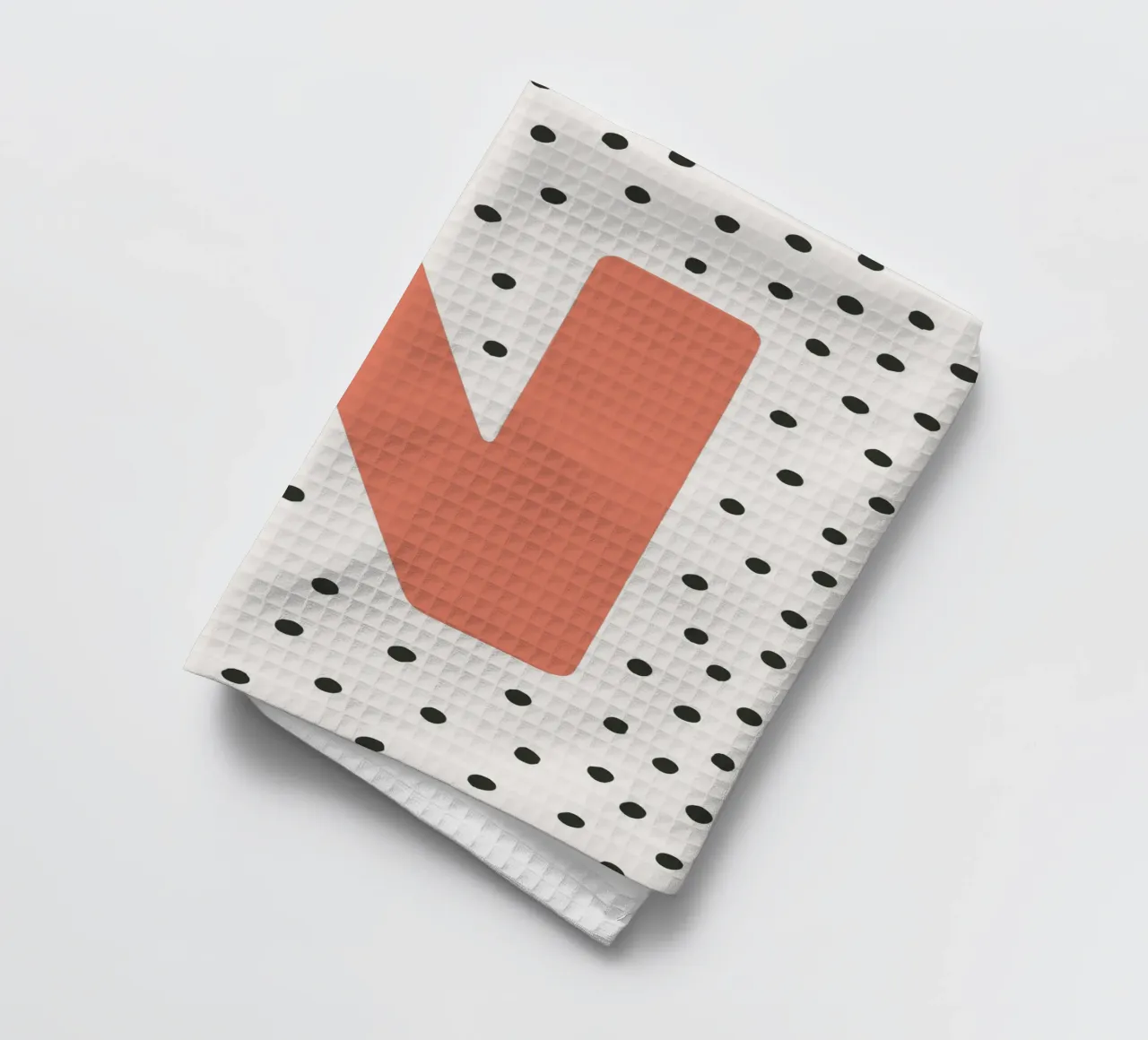Initiale N sur motif à pois - style scandinave torchon de KidzStudio