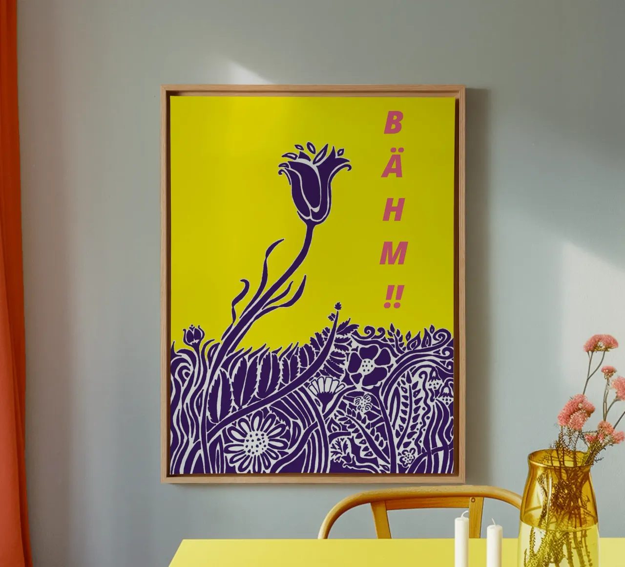 BÄHM!! - Thinking Flowers tela con Cornice a cassetta da PaperLine Art