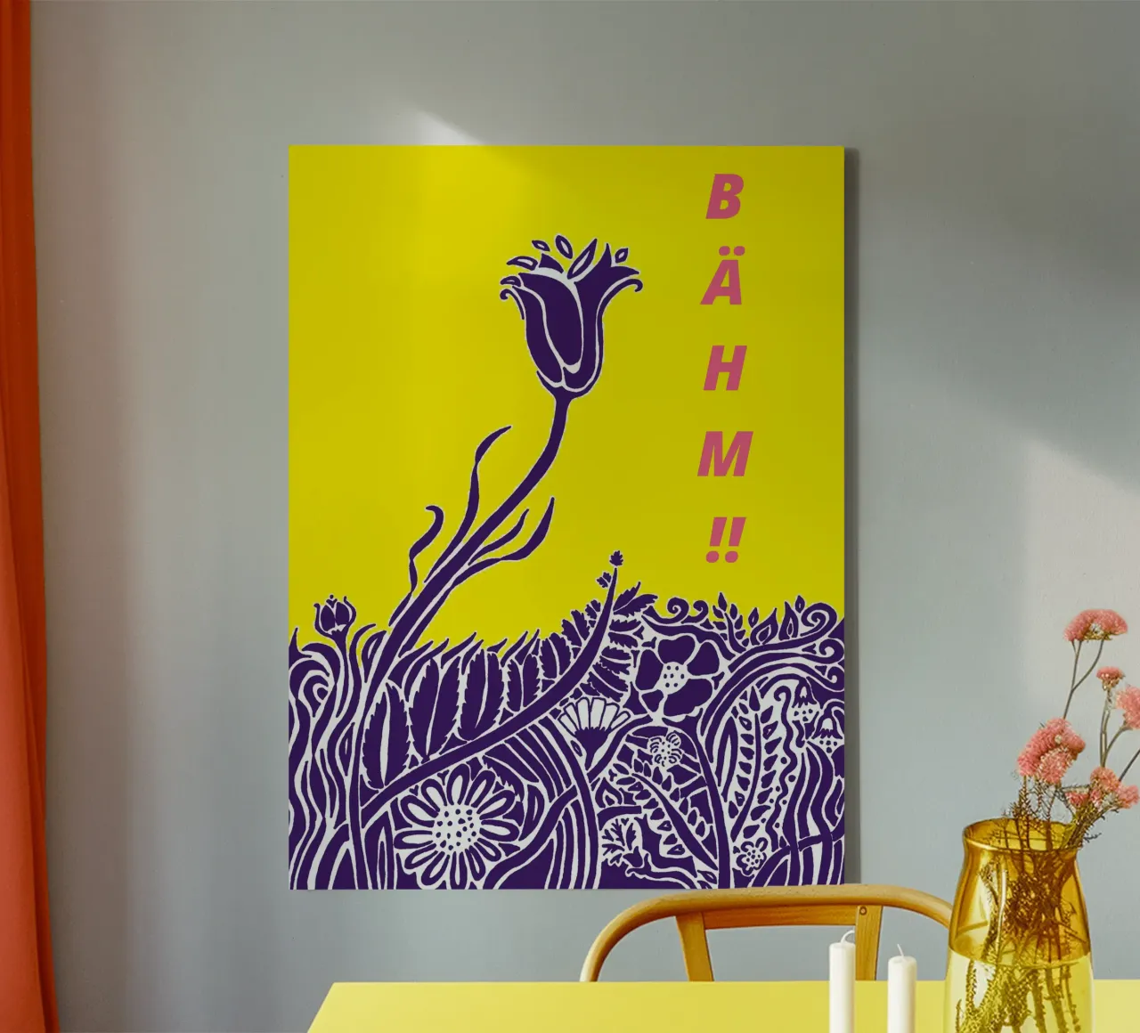 BÄHM!! - Thinking Flowers tela con Cornice a cassetta da PaperLine Art